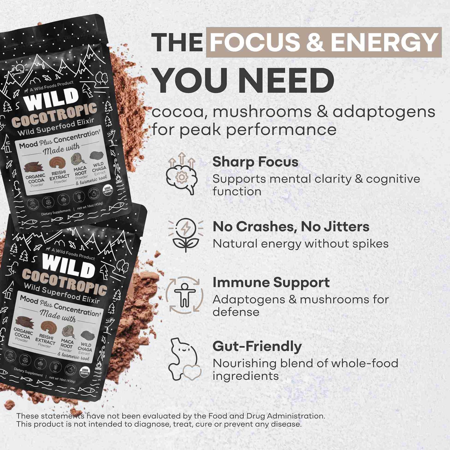 CocoTropic, 32 servings – Organic Mushroom Mix for Energy & Focus - My American Goods