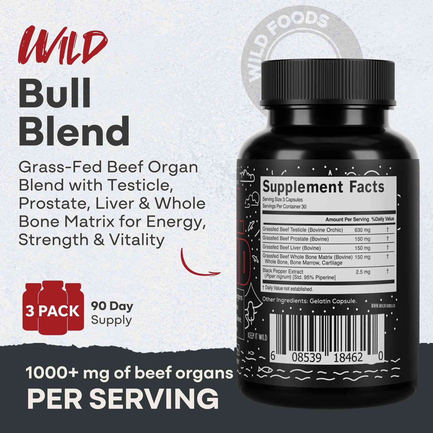 Bull Blend, 30 servings – Natural Male Hormone & Energy Support - My American Goods