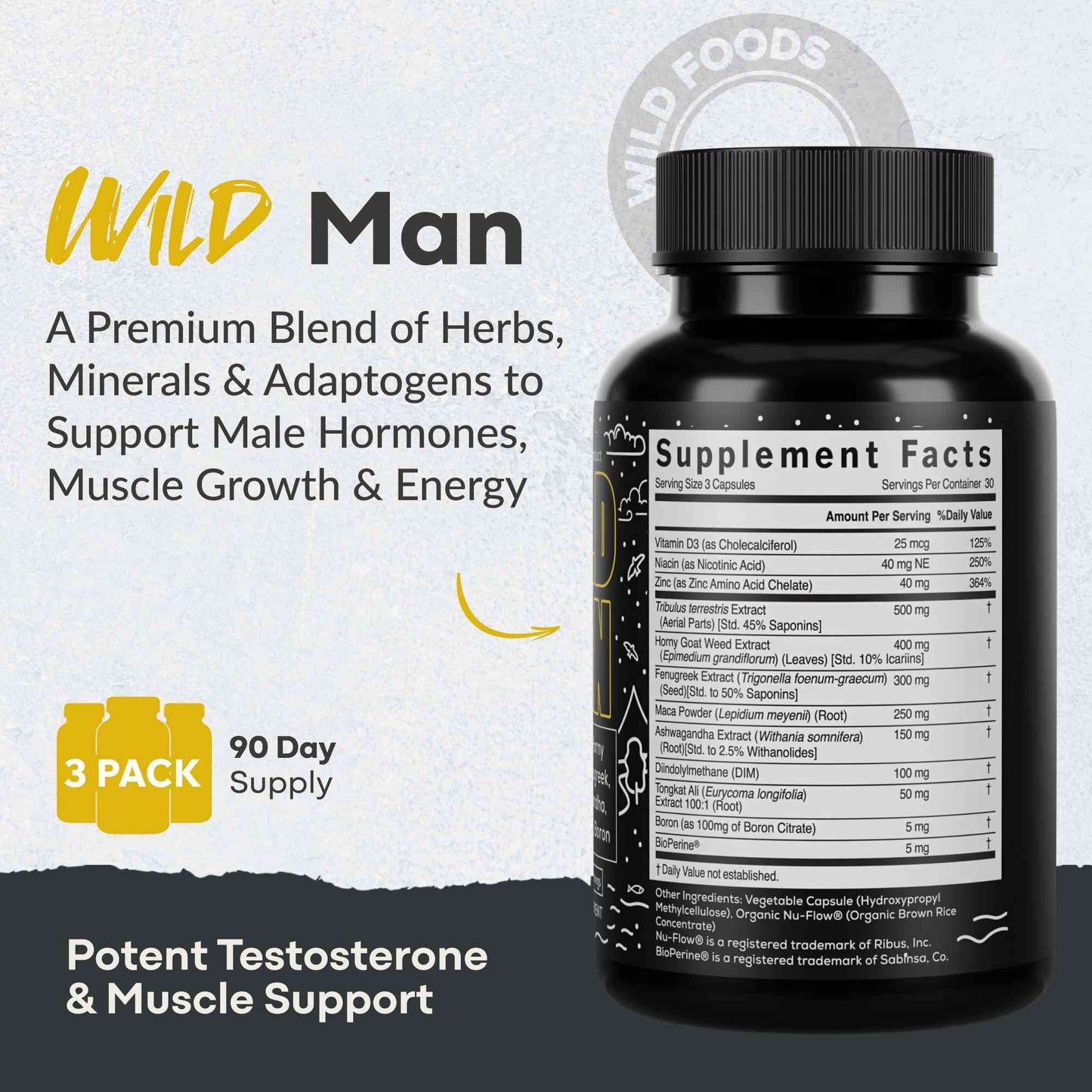 Wild Man Herbal Stack – Male Hormone Balance & Performance - My American Goods