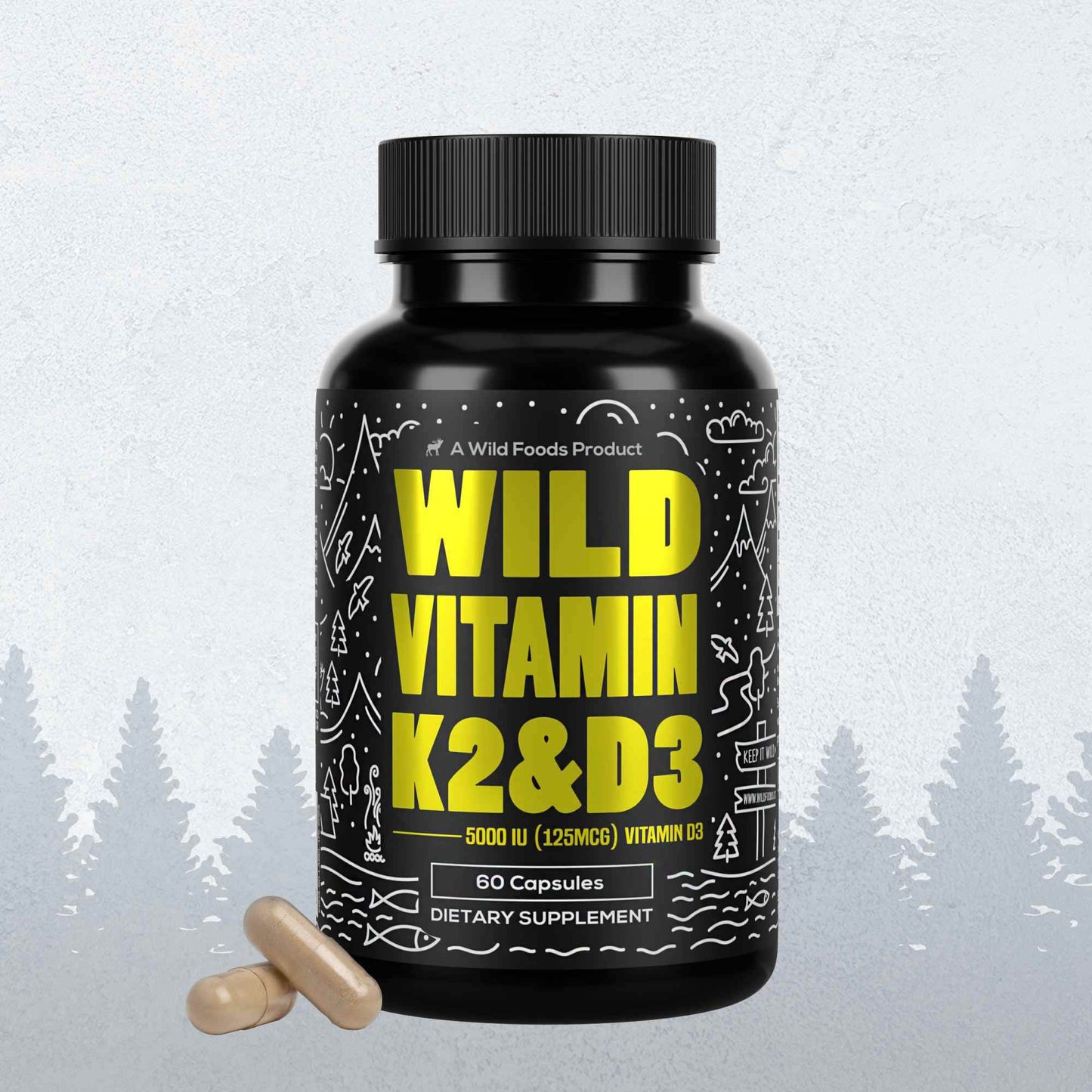 Vitamin K2 (MK-7) & Vitamin D3 (5000 IU) & Black Pepper Extract - My American Goods