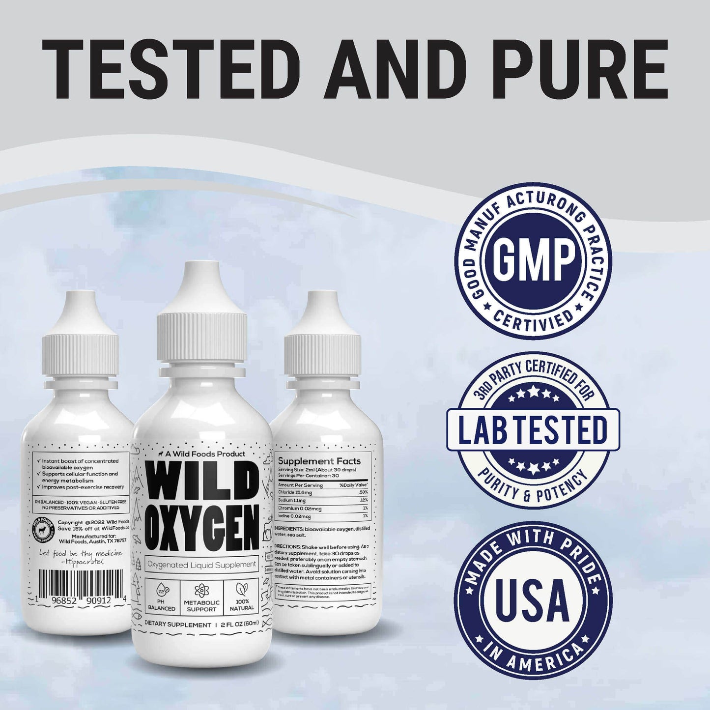 Liquidating: Wild Oxygen - Bioavailable Oxygen, Sea Salt, Energy and Performance Support, 2 Oz - My American Goods