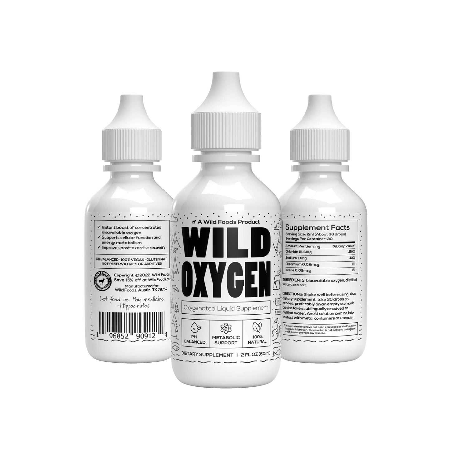 Liquidating: Wild Oxygen - Bioavailable Oxygen, Sea Salt, Energy and Performance Support, 2 Oz - My American Goods