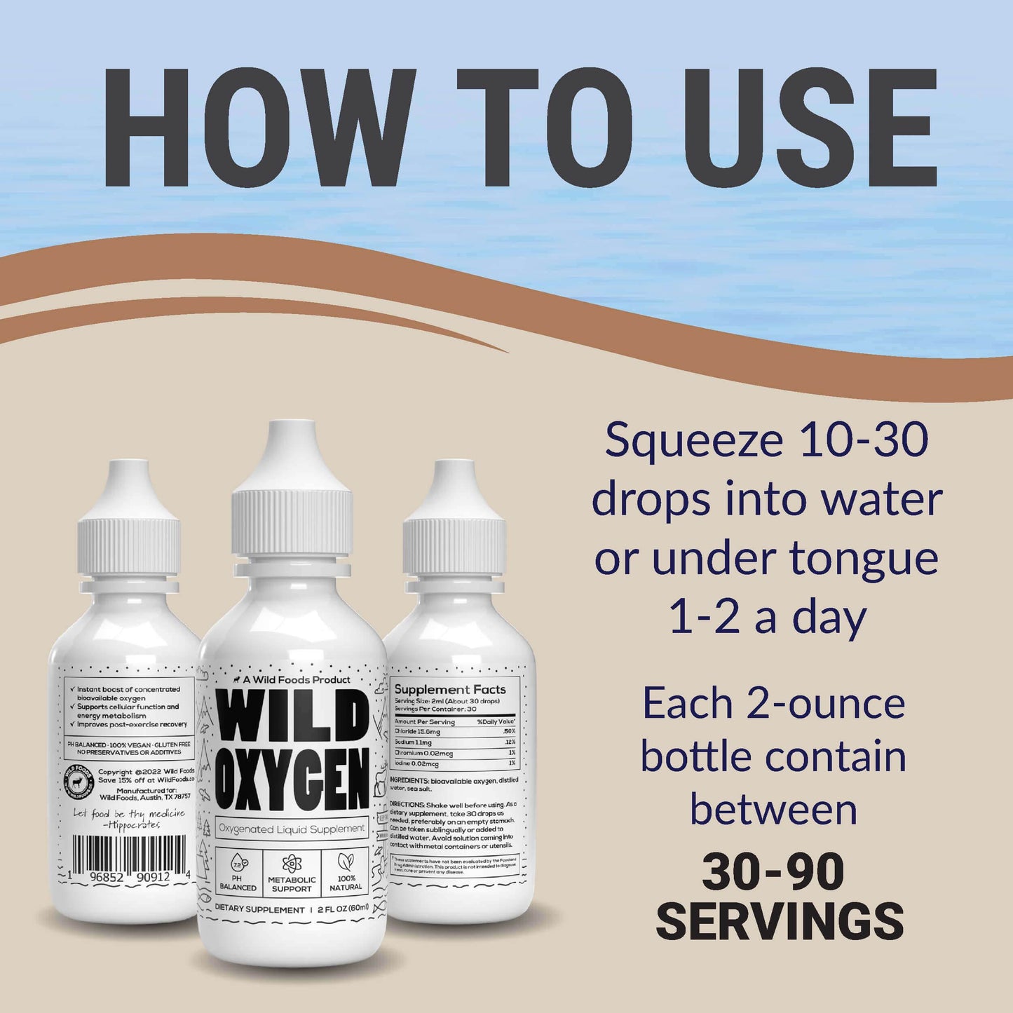 Liquidating: Wild Oxygen - Bioavailable Oxygen, Sea Salt, Energy and Performance Support, 2 Oz - My American Goods