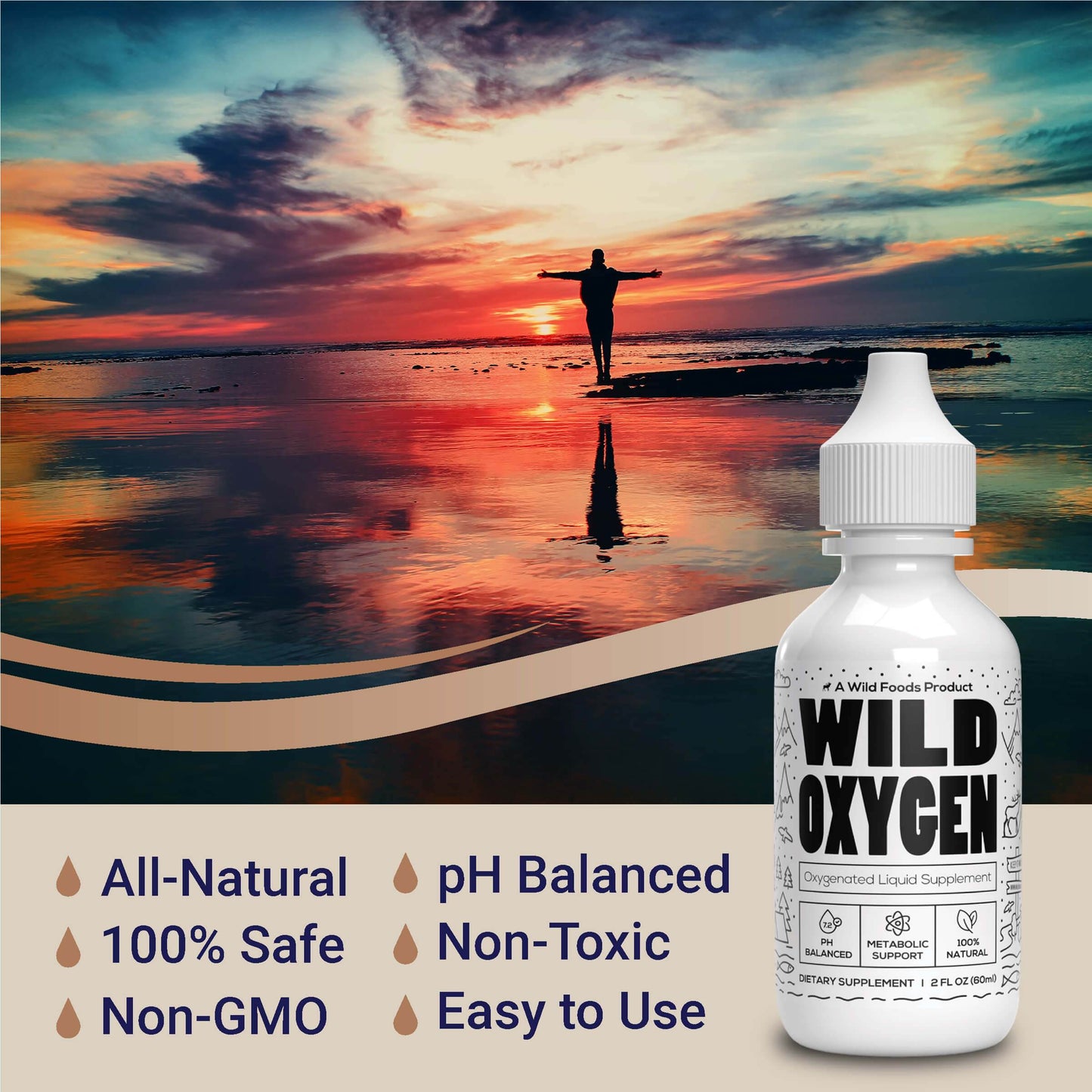 Liquidating: Wild Oxygen - Bioavailable Oxygen, Sea Salt, Energy and Performance Support, 2 Oz - My American Goods