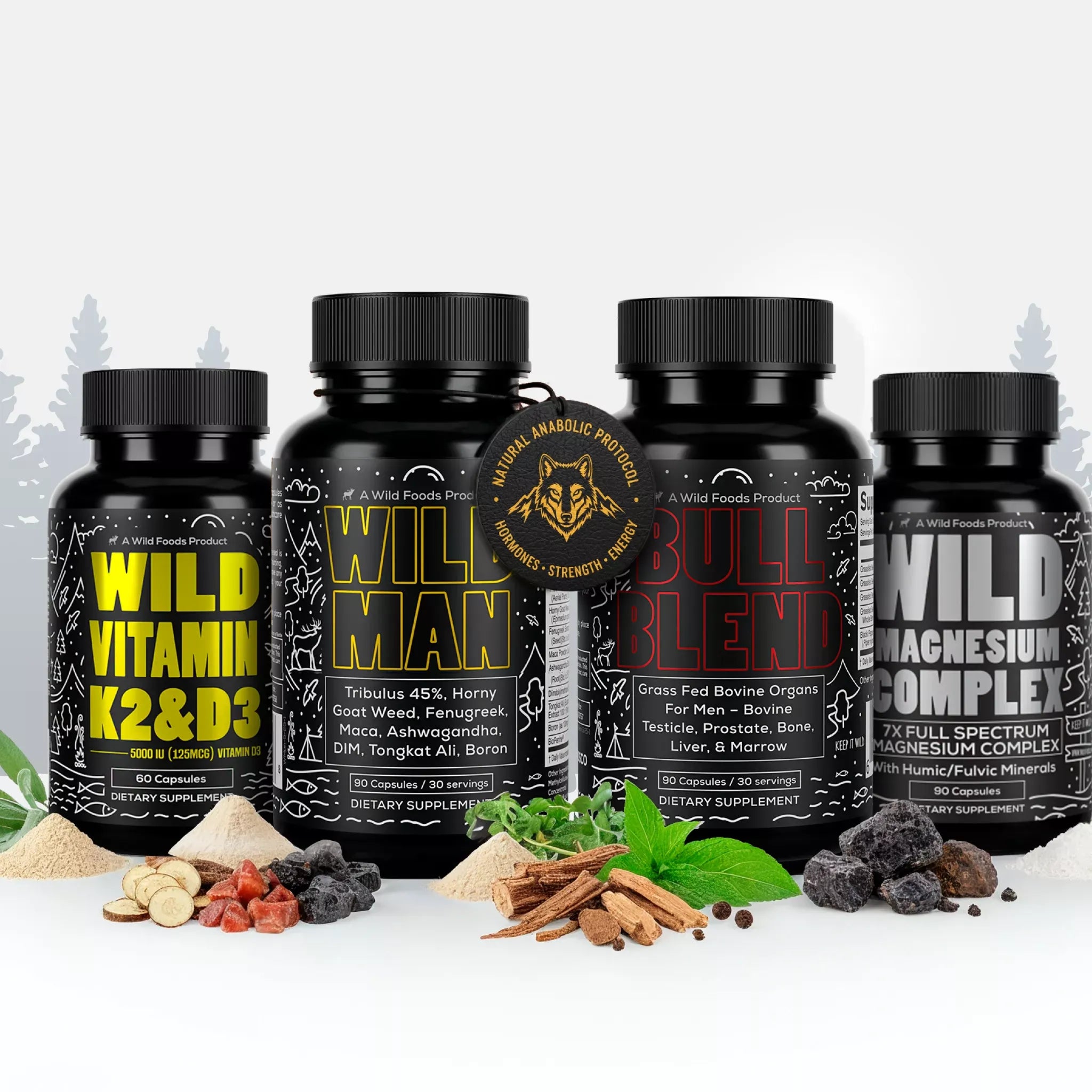 Wild Foods Supplements Primal Stack Wild Man Bundles: Natural Anabolic Support