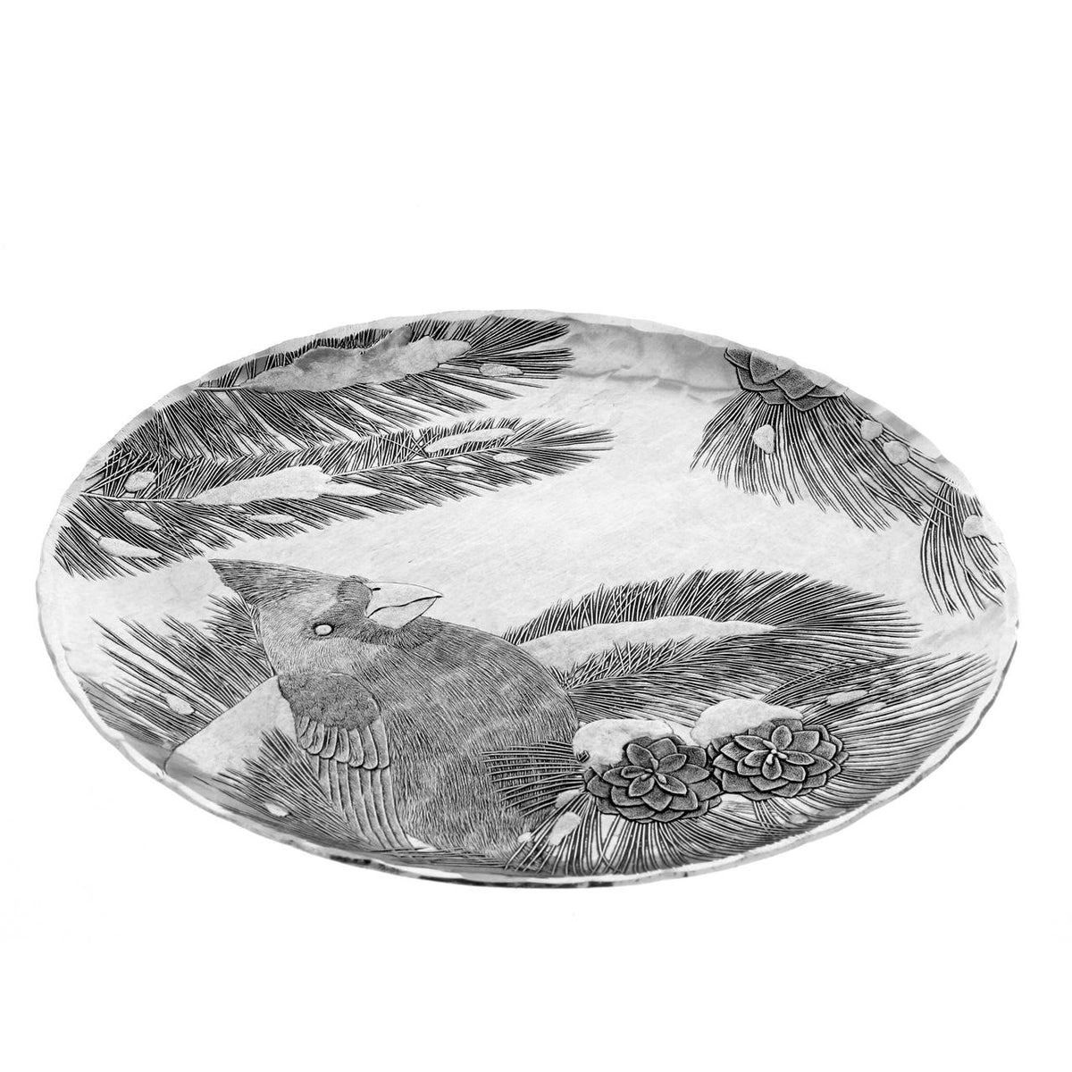 Winter Cardinal Round Plate