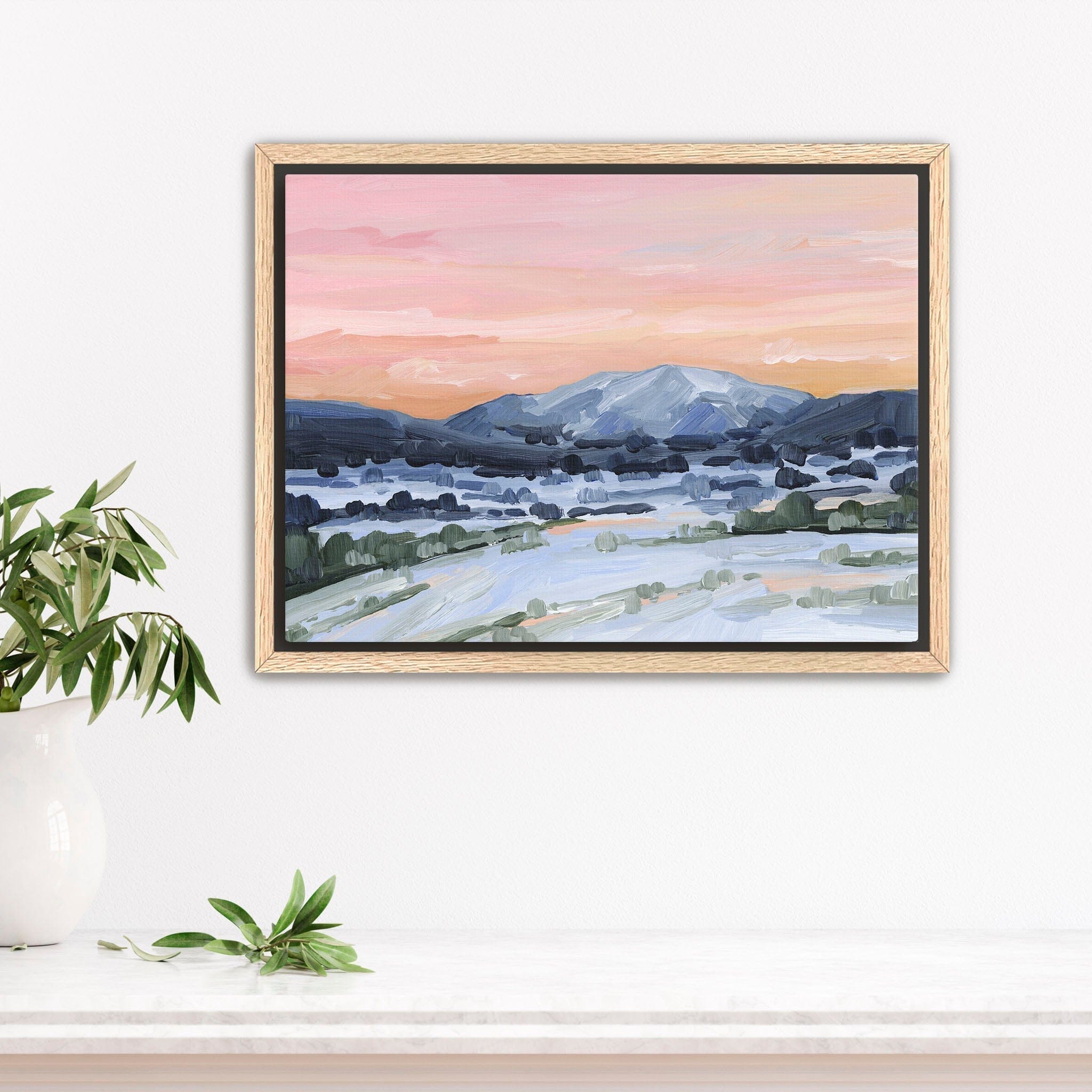 Katie Garrison Art Print Stretched Canvas / 8x10 in / Oak Frame "Winter Sky" Art Print