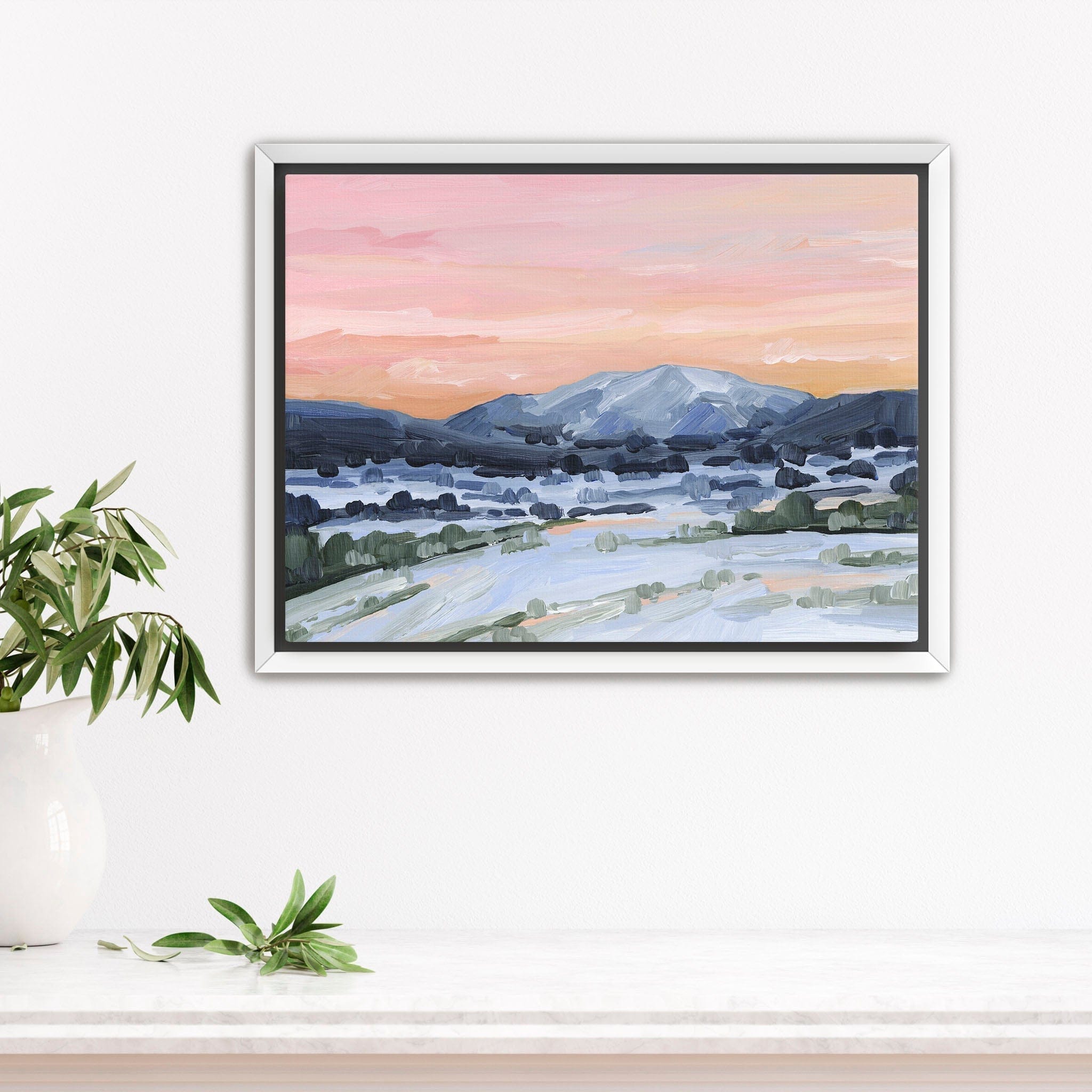 Katie Garrison Art Print Stretched Canvas / 8x10 in / White Frame "Winter Sky" Art Print