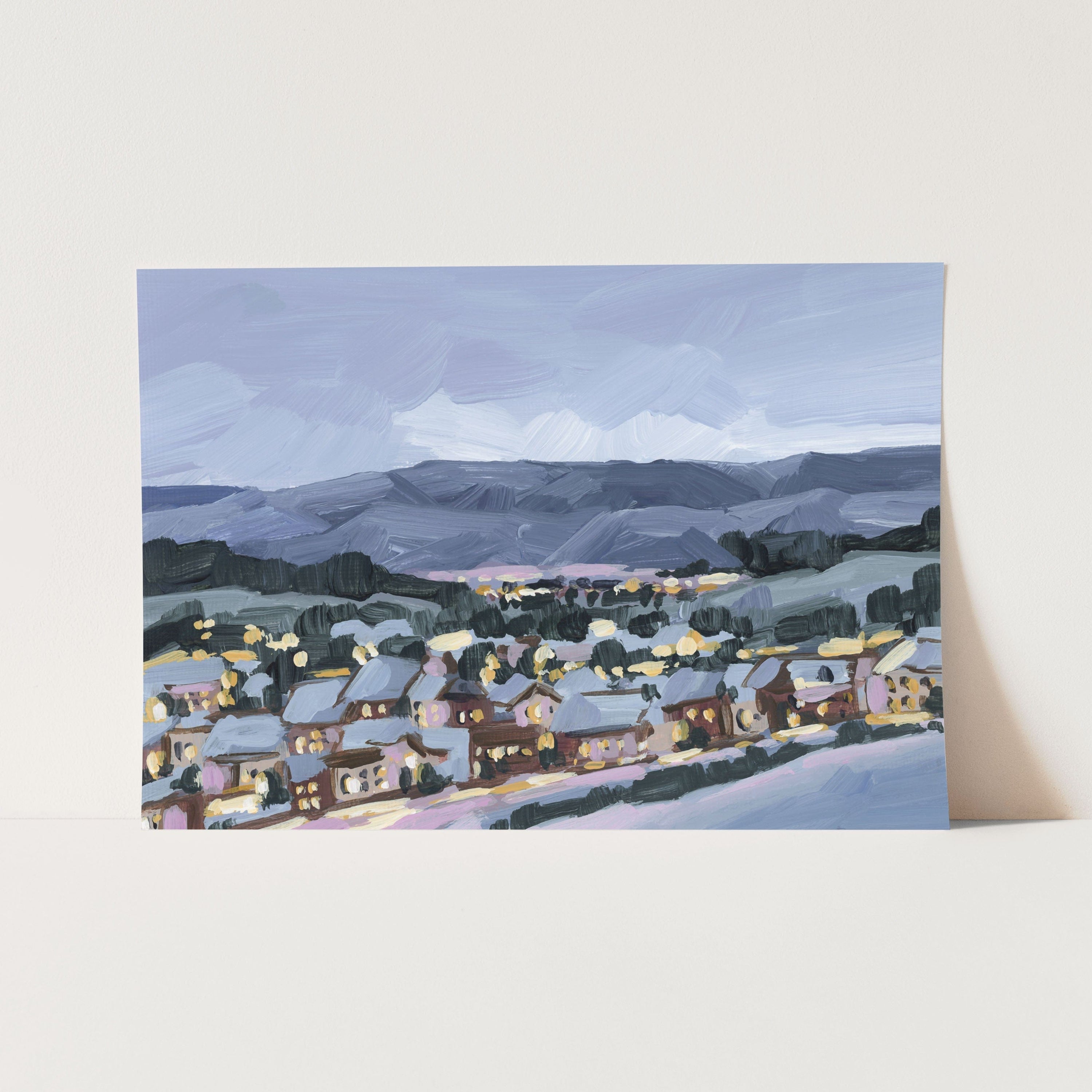 Katie Garrison Art Print Paper Print / 5x7 in / No Frame "Winter Village" Art Print