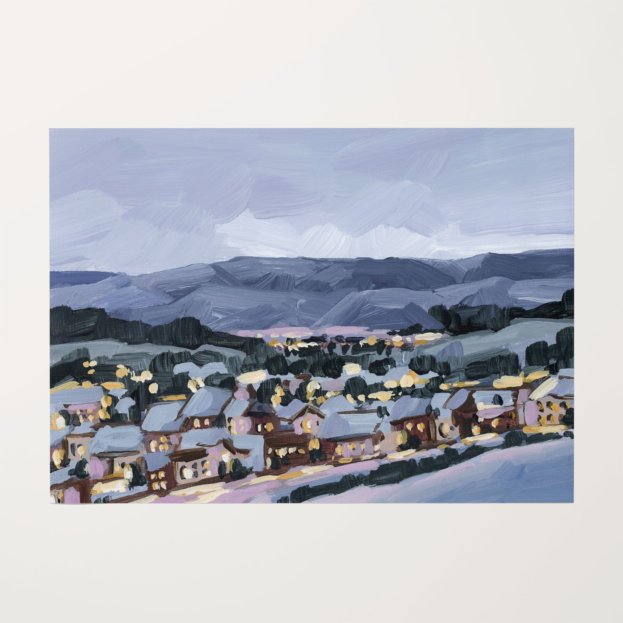 Katie Garrison Art Print Rolled Canvas / 8x10 in / No Frame "Winter Village" Art Print