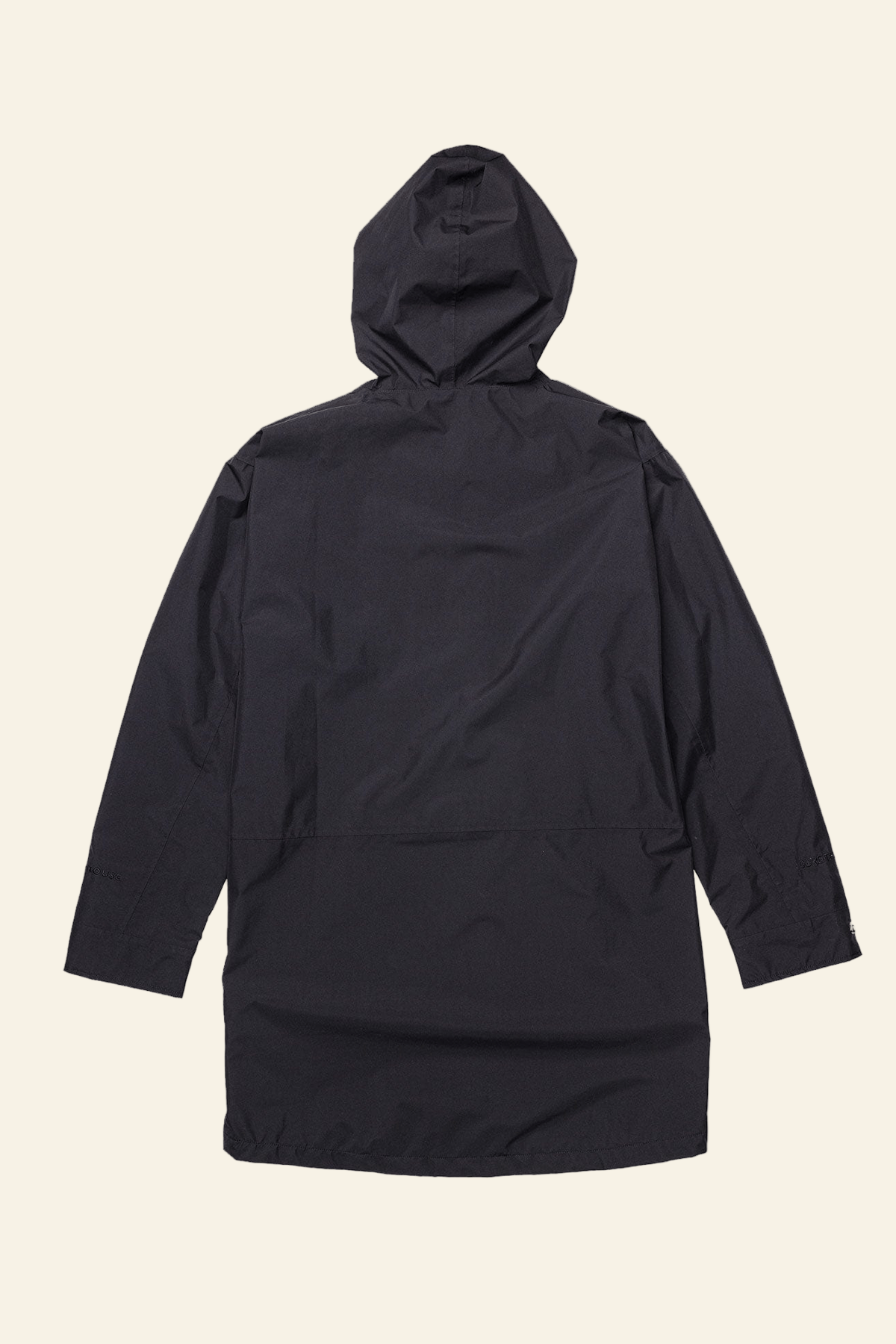Black hooded jacket on a white background