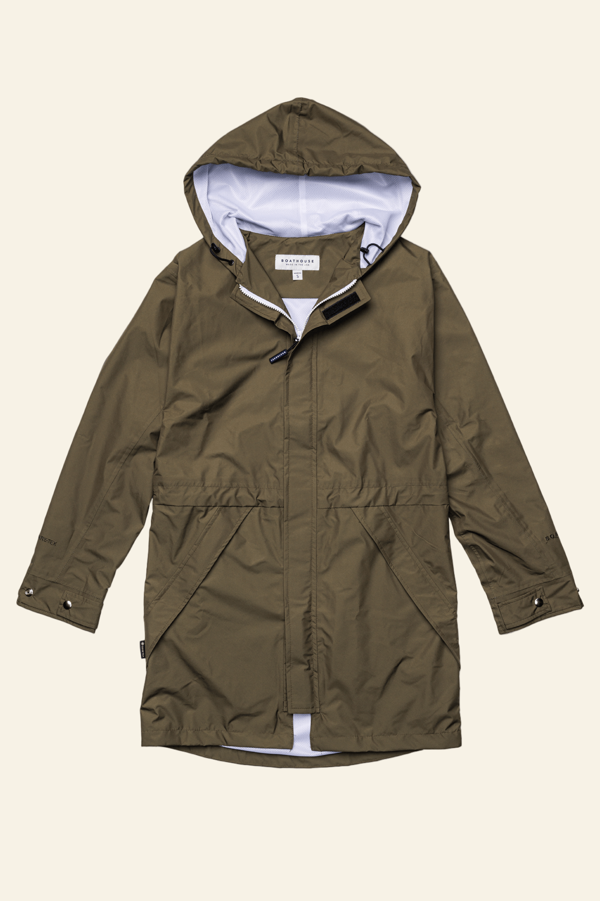 Brown hooded jacket on a white background