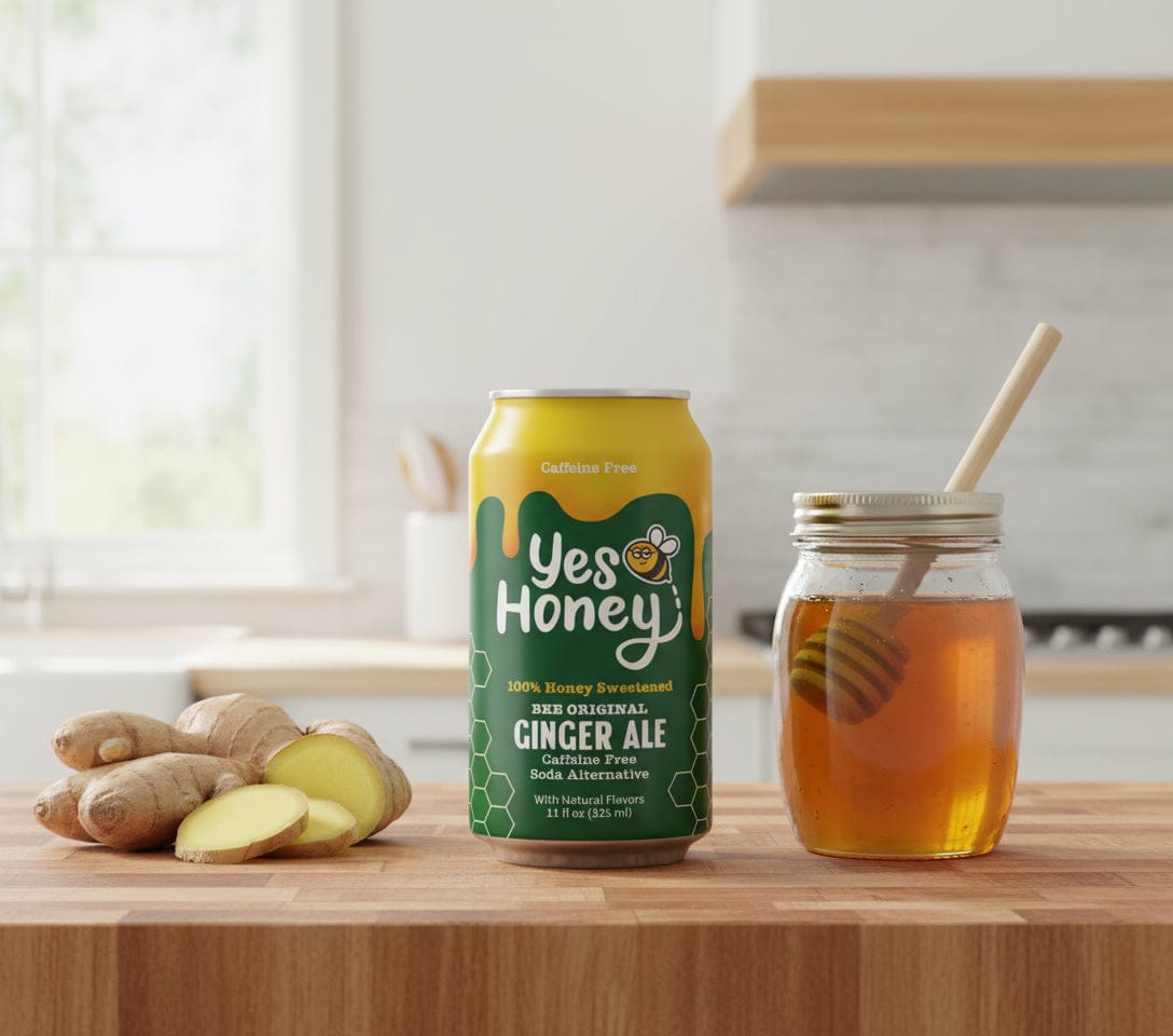 Yes Honey Drink Bee Original Ginger Ale Soda Alternative