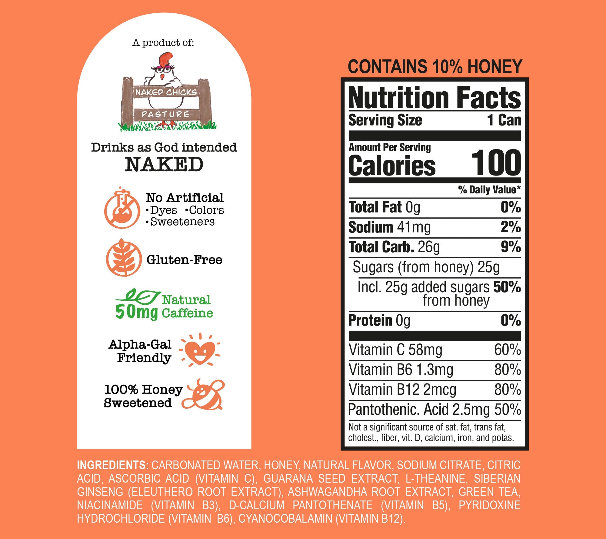 Bee Vitalized Sparkling Honey Sweetened Peach Tea - My American Goods