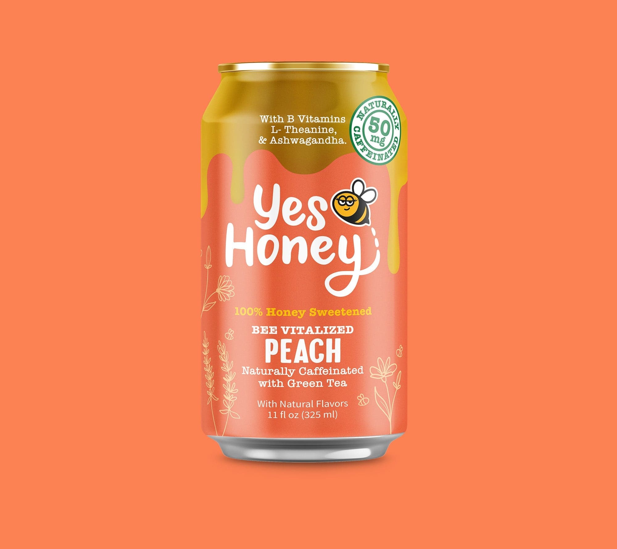 Bee Vitalized Sparkling Honey Sweetened Peach Tea - My American Goods