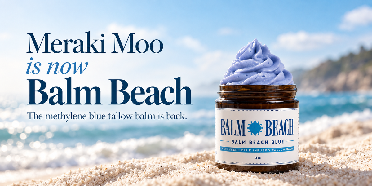 Meraki Moo Is Now Balm Beach Blue: The Methylene Blue Tallow Balm Is Back