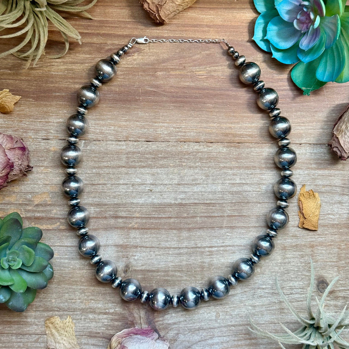 19.5" Graduated Sterling Silver Pearl Statement Necklace – 16mm