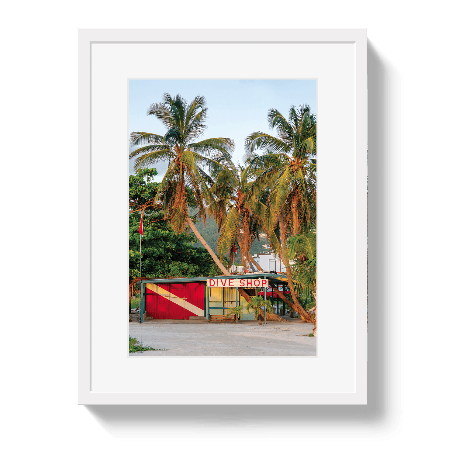 Johnny Vacay White / 11x14 / Matte Dive Shop
