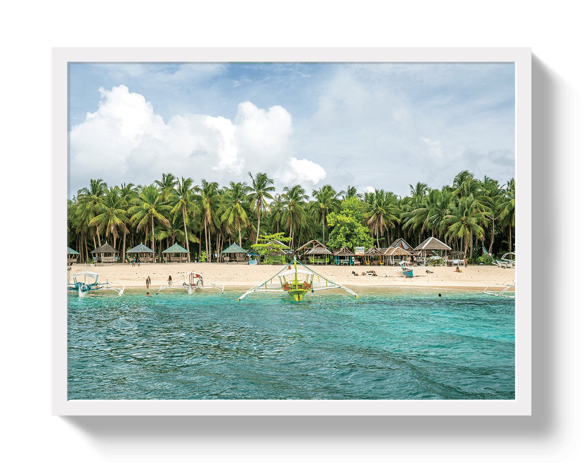 Johnny Vacay White / 11x14 / Full Bleed Palm Island