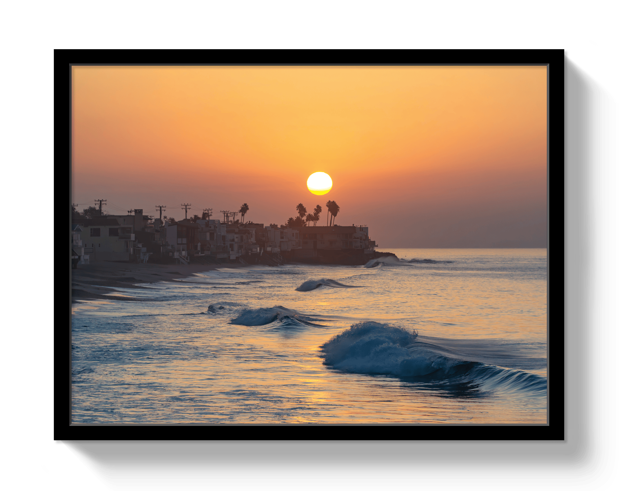 Johnny Vacay Black / 11x14 / Full Bleed Malibu Sunrise