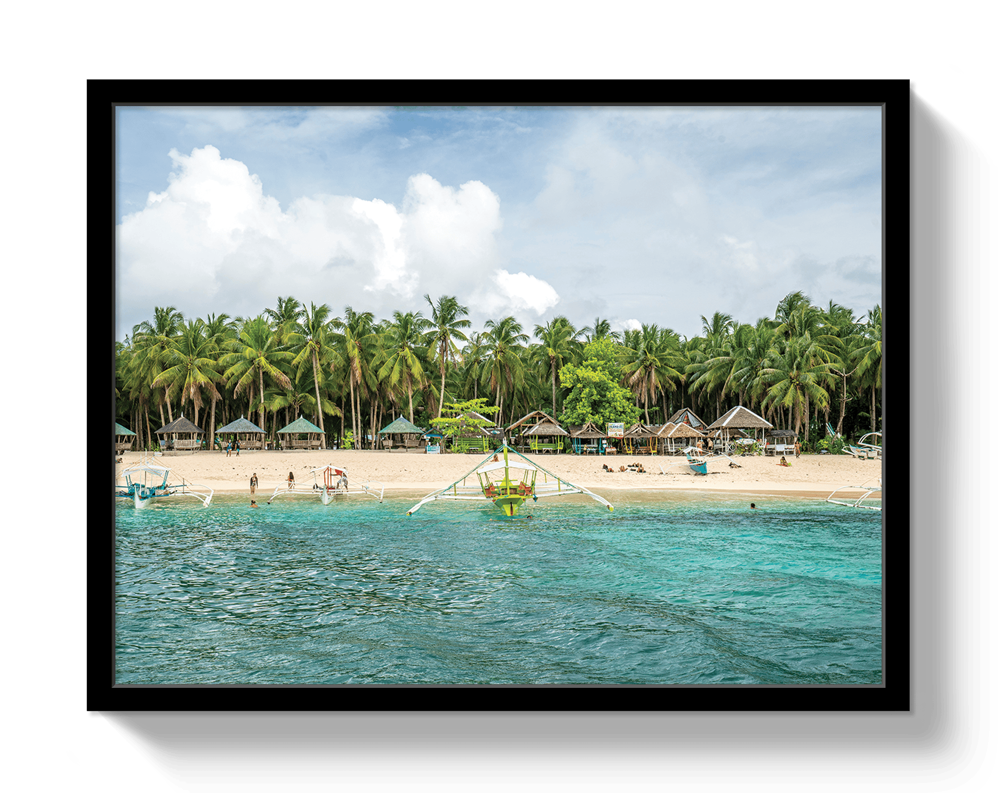 Johnny Vacay Black / 11x14 / Full Bleed Palm Island
