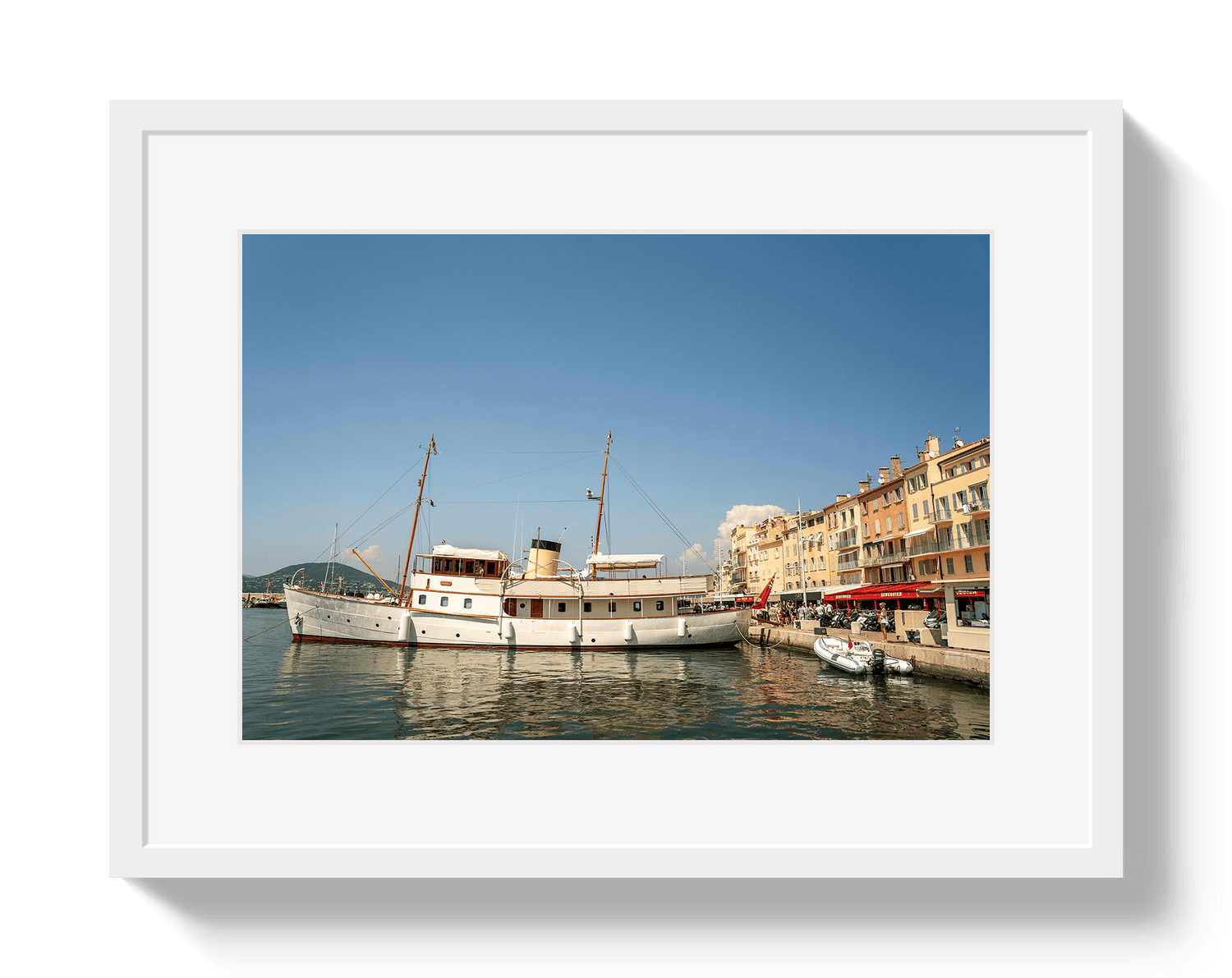 Johnny Vacay White / 11x14 / Matte Vintage Saint-Tropez