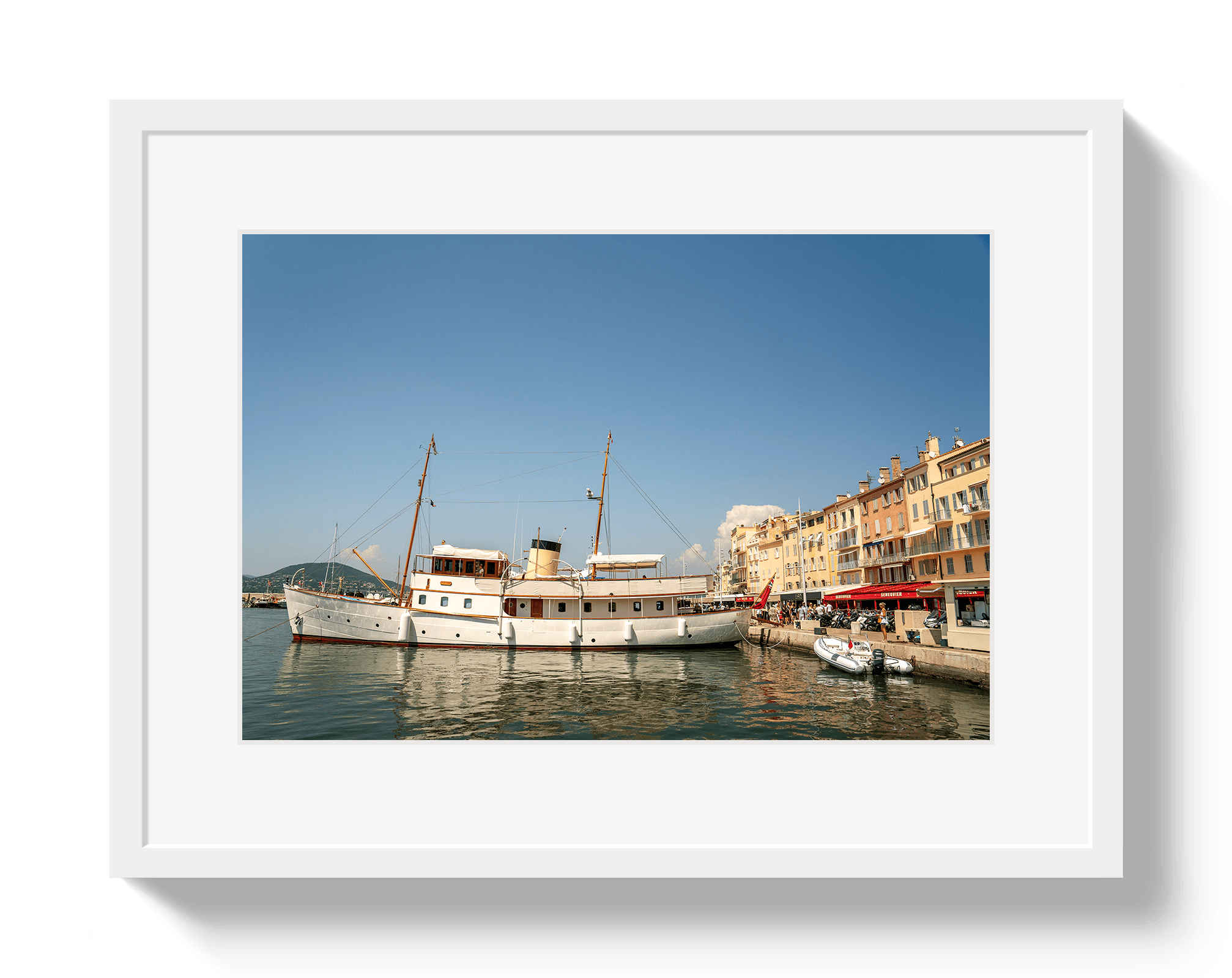 Johnny Vacay White / 11x14 / Matte Vintage Saint-Tropez