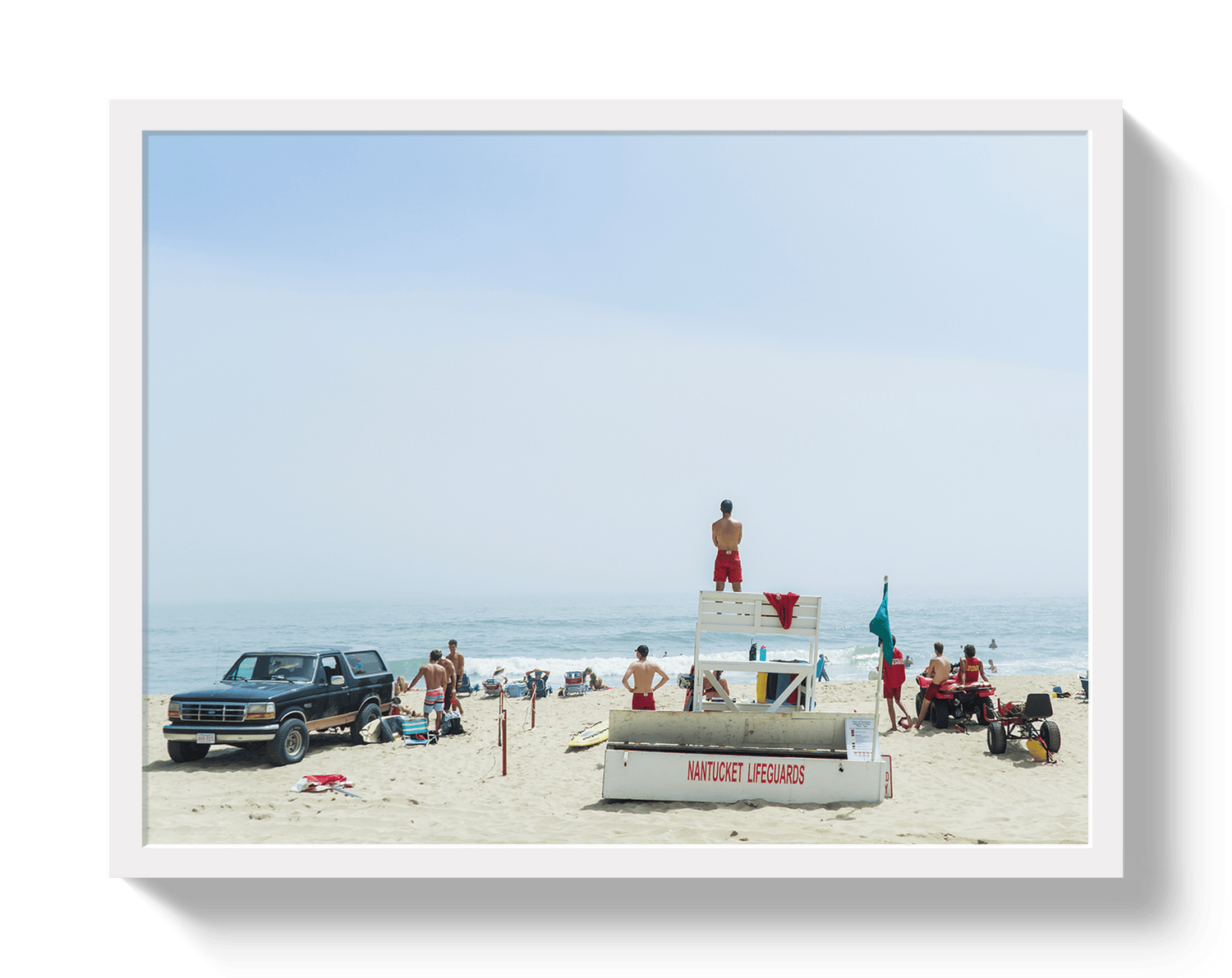 Johnny Vacay White / 11x14 / Full Bleed Nantucket Lifegaurds