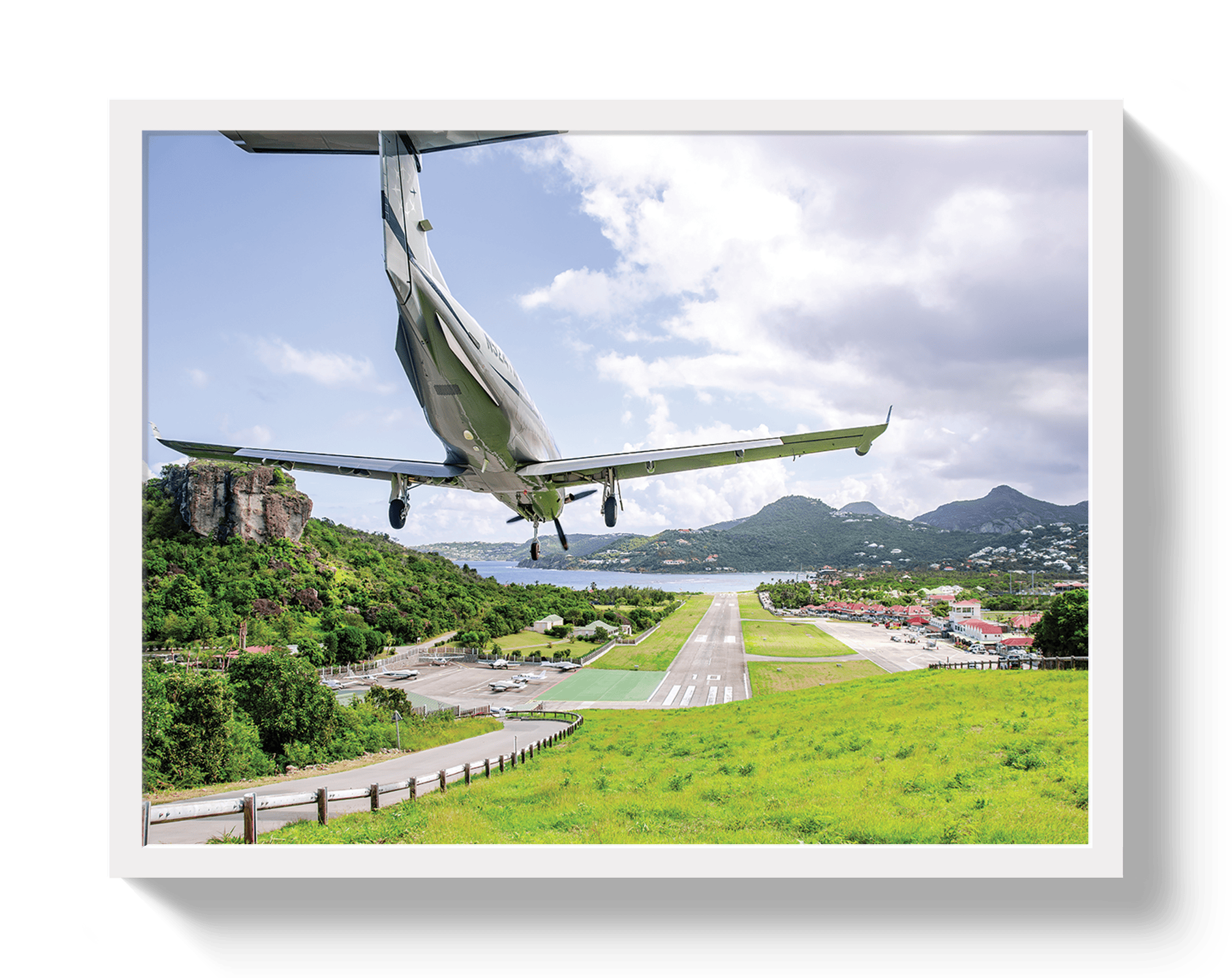 Johnny Vacay White / 11x14 / Full Bleed St Barths Landing