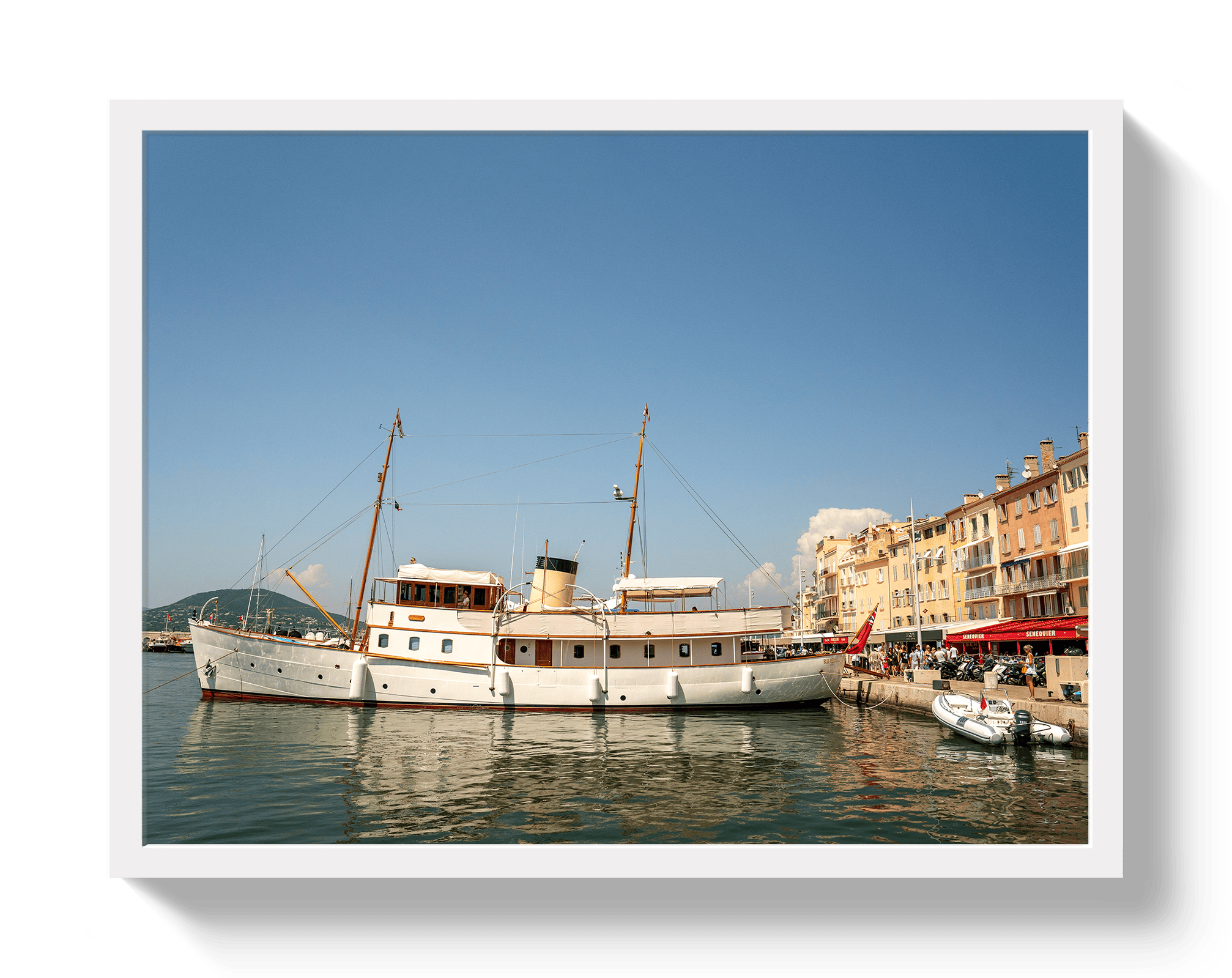 Johnny Vacay White / 11x14 / Full Bleed Vintage Saint-Tropez