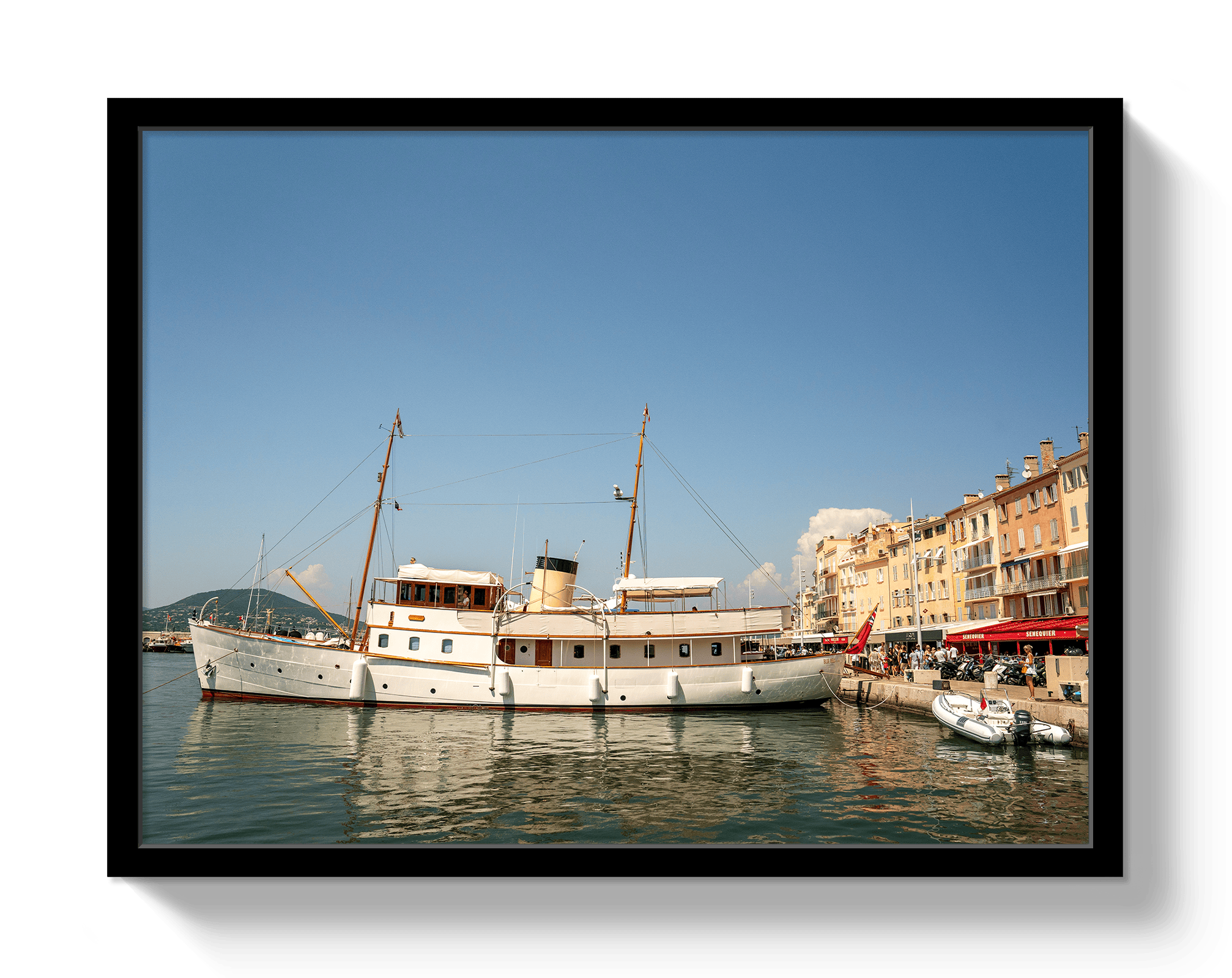 Johnny Vacay Black / 11x14 / Full Bleed Vintage Saint-Tropez