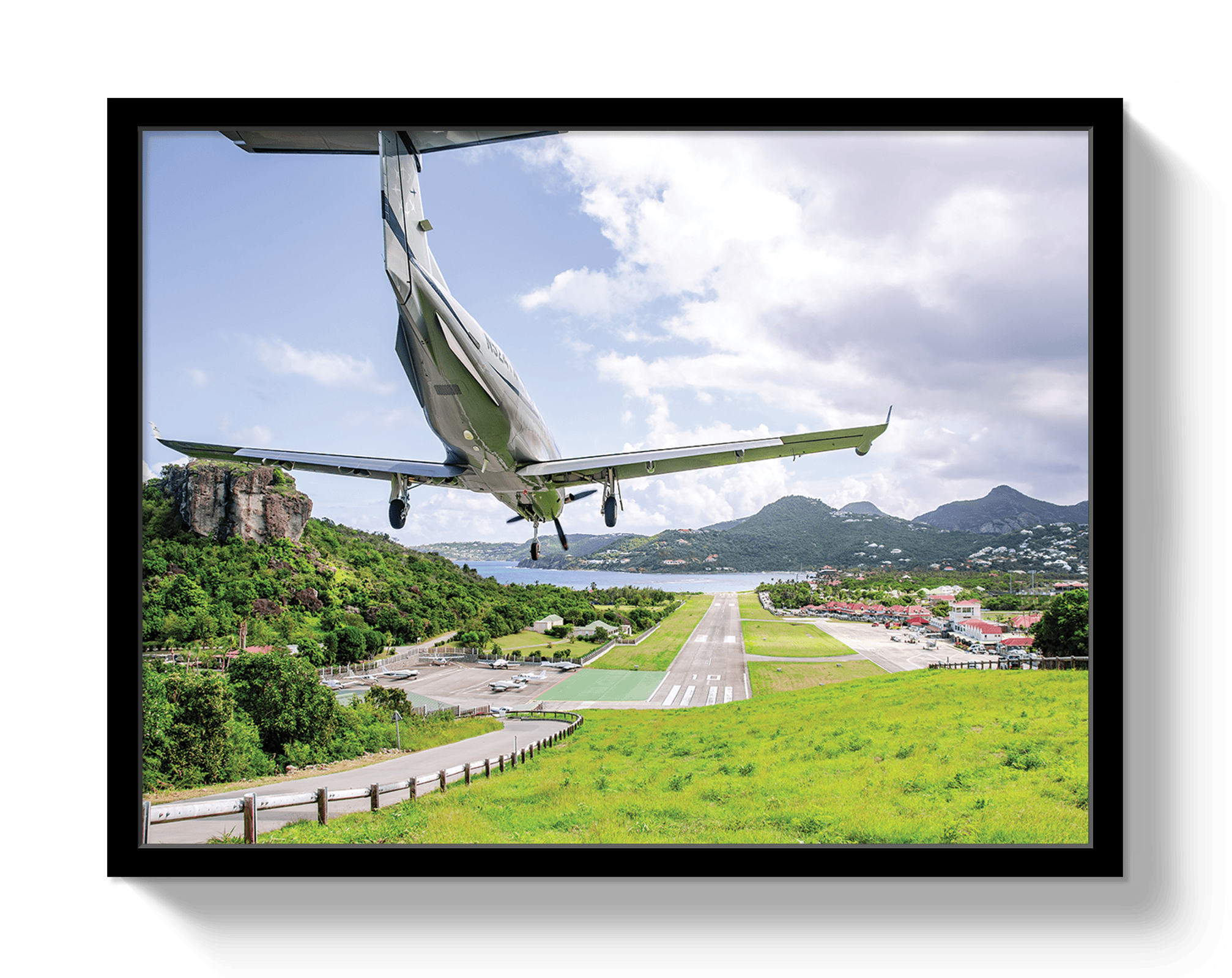 Johnny Vacay Black / 11x14 / Full Bleed St Barths Landing