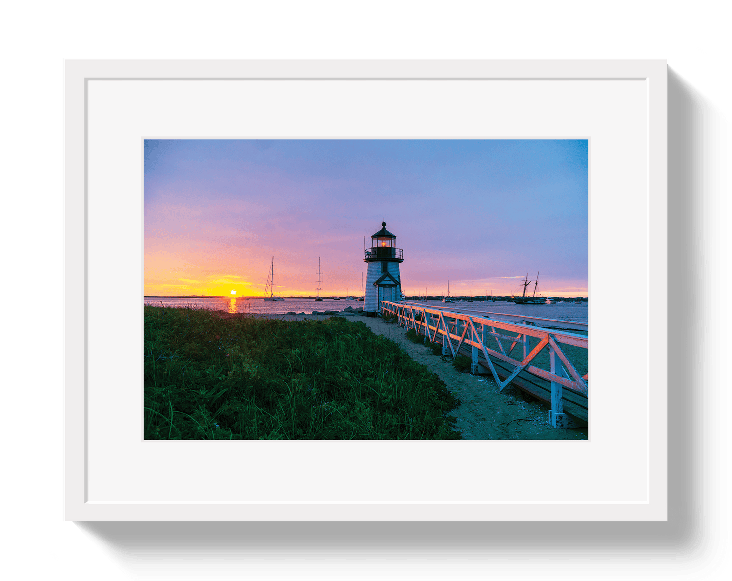Johnny Vacay White / 11x14 / Matte Nantucket Sunrise