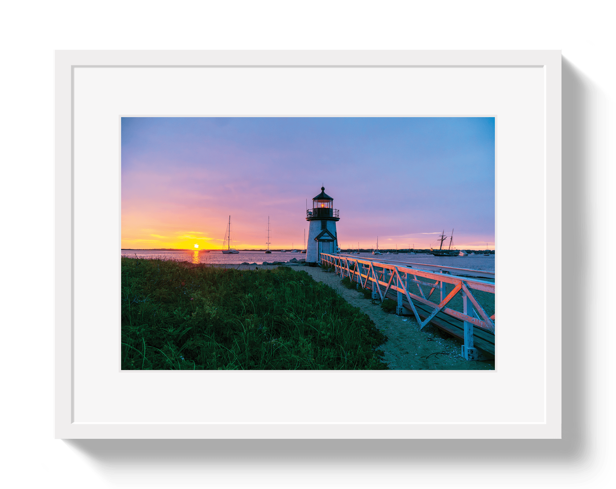 Johnny Vacay White / 11x14 / Matte Nantucket Sunrise