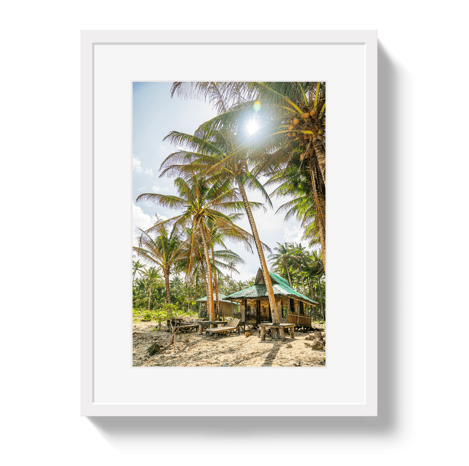 Johnny Vacay White / 11x14 / Matte Rum Hut