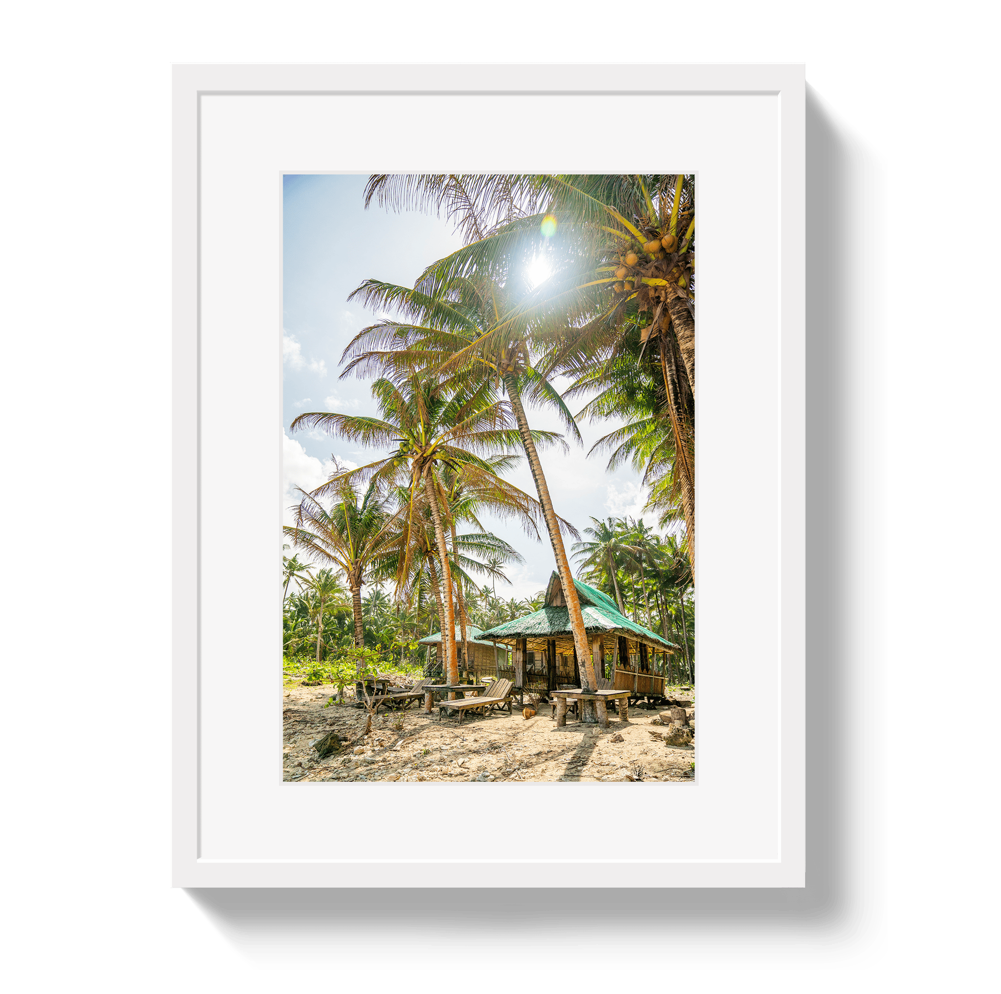 Johnny Vacay White / 11x14 / Matte Rum Hut
