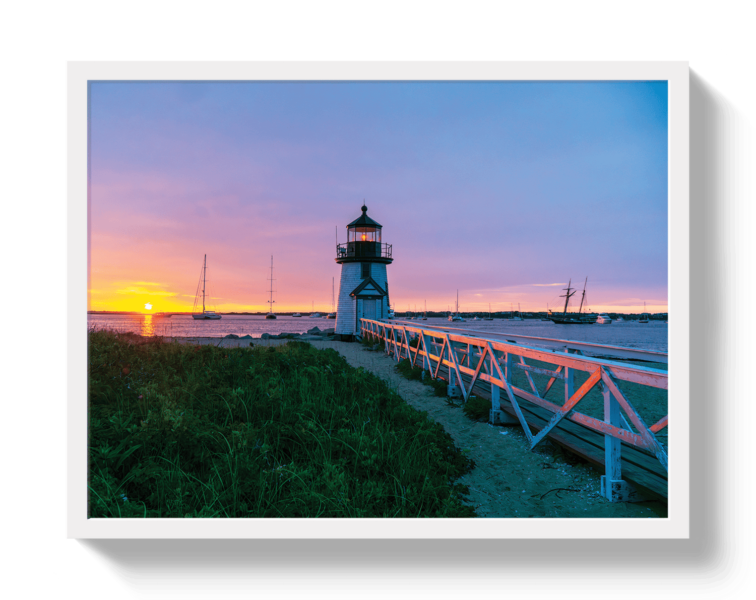 Johnny Vacay White / 11x14 / Full Bleed Nantucket Sunrise
