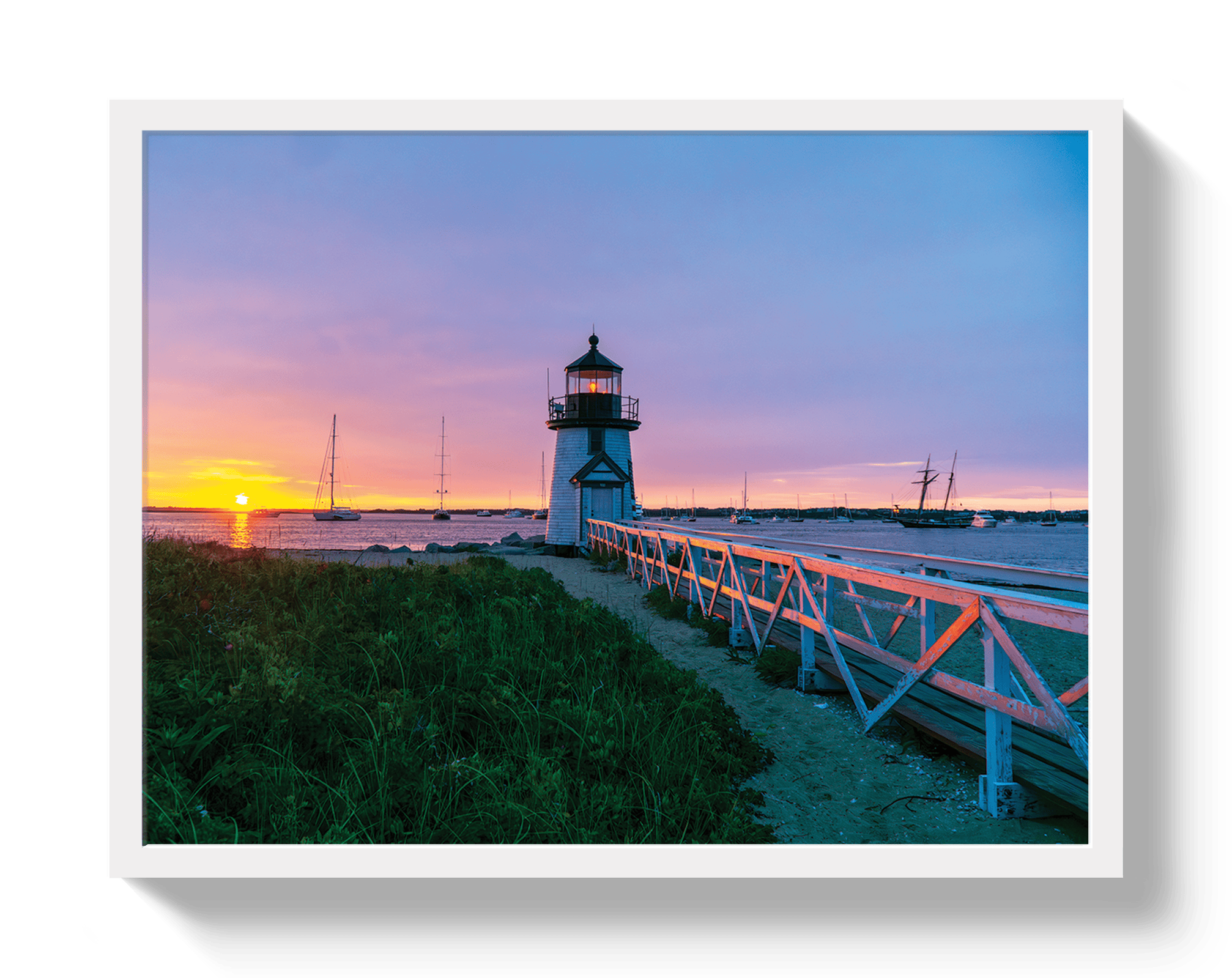 Johnny Vacay White / 11x14 / Full Bleed Nantucket Sunrise