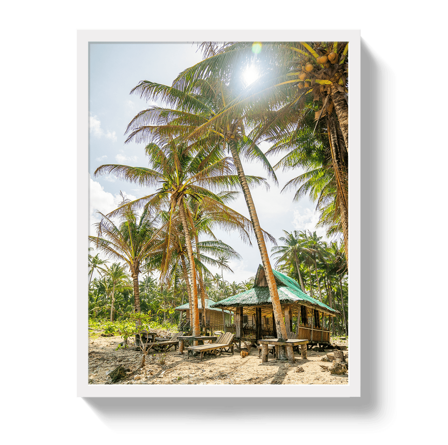 Johnny Vacay White / 11x14 / Full Bleed Rum Hut