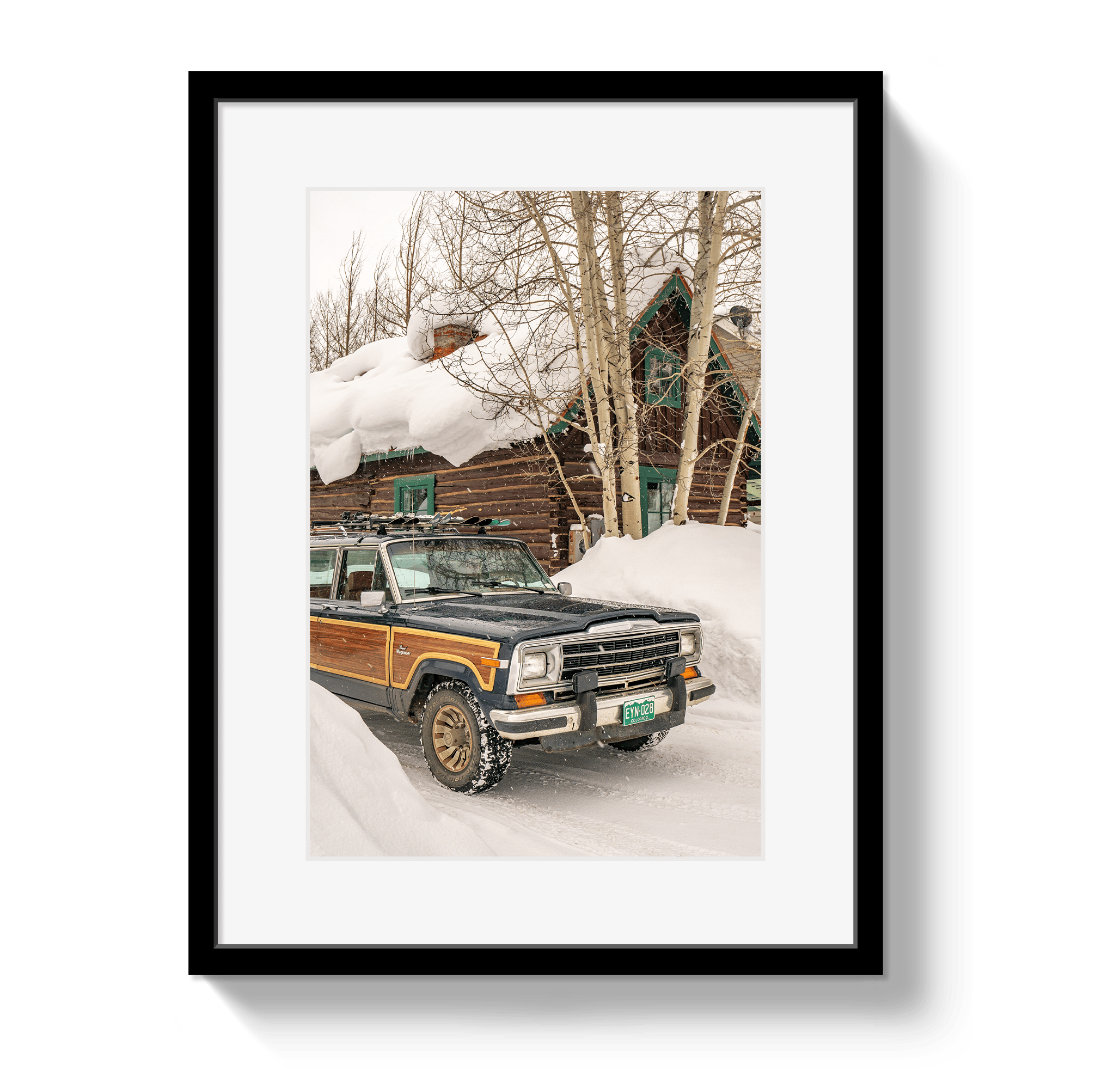 Johnny Vacay Black / 11x14 / Matte Winter Wagoneer