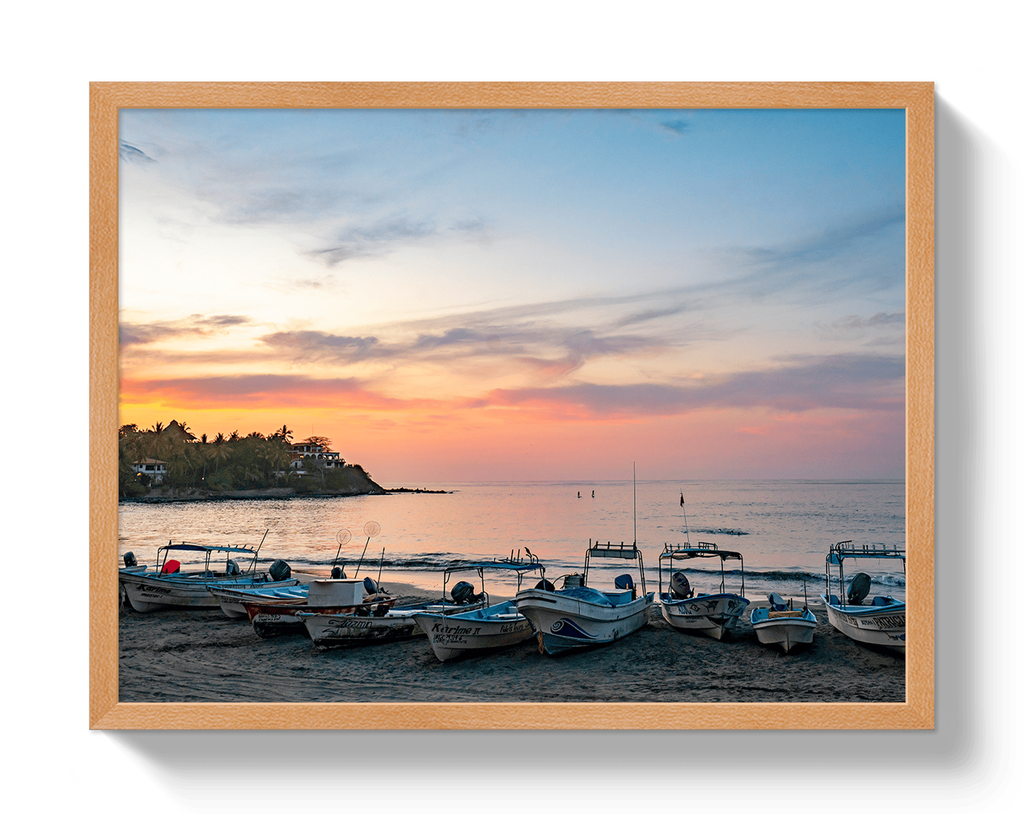 Johnny Vacay Oak / 11x14 / Full Bleed Fishing Village