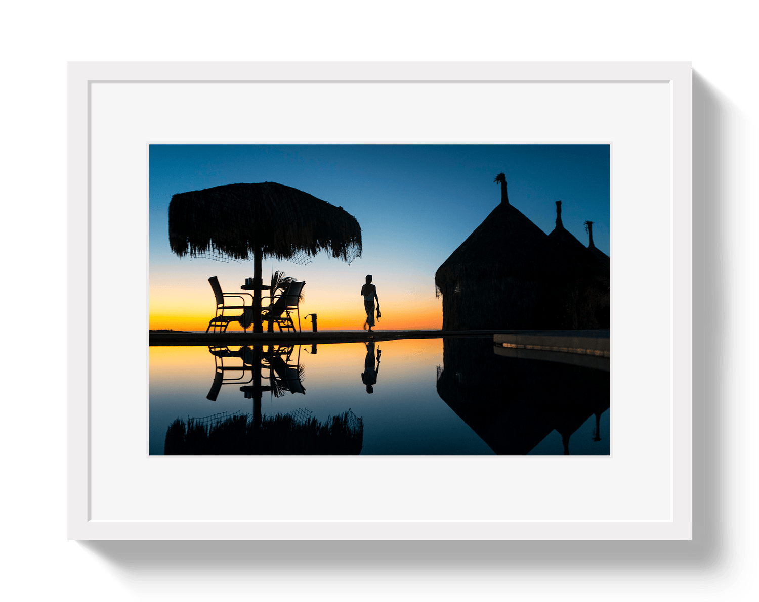 Johnny Vacay White / 11x14 / Matte Twilight In Mexico