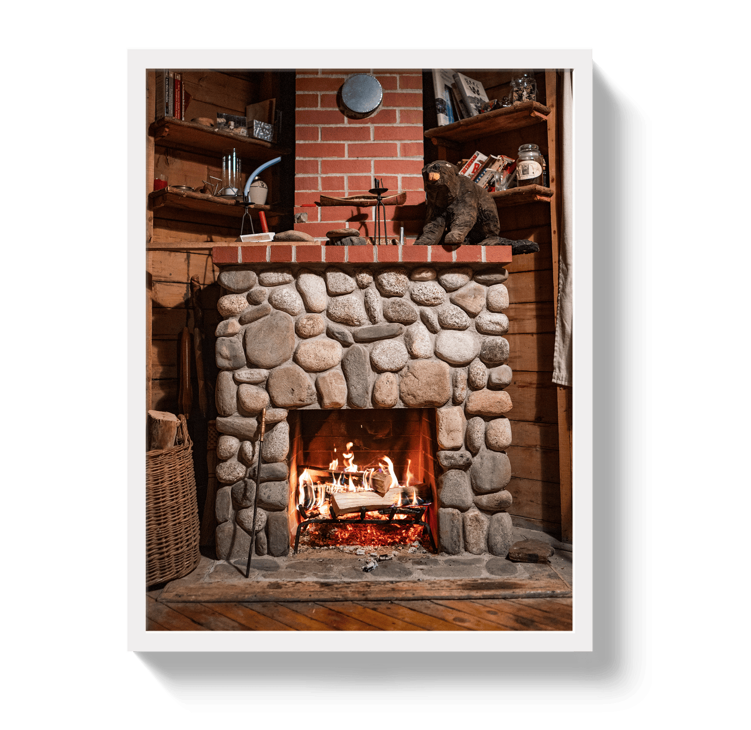 Johnny Vacay White / 11x14 / Full Bleed Cozy Cabin