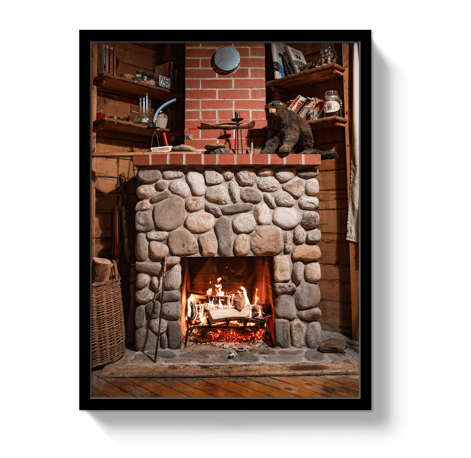 Johnny Vacay Black / 11x14 / Full Bleed Cozy Cabin
