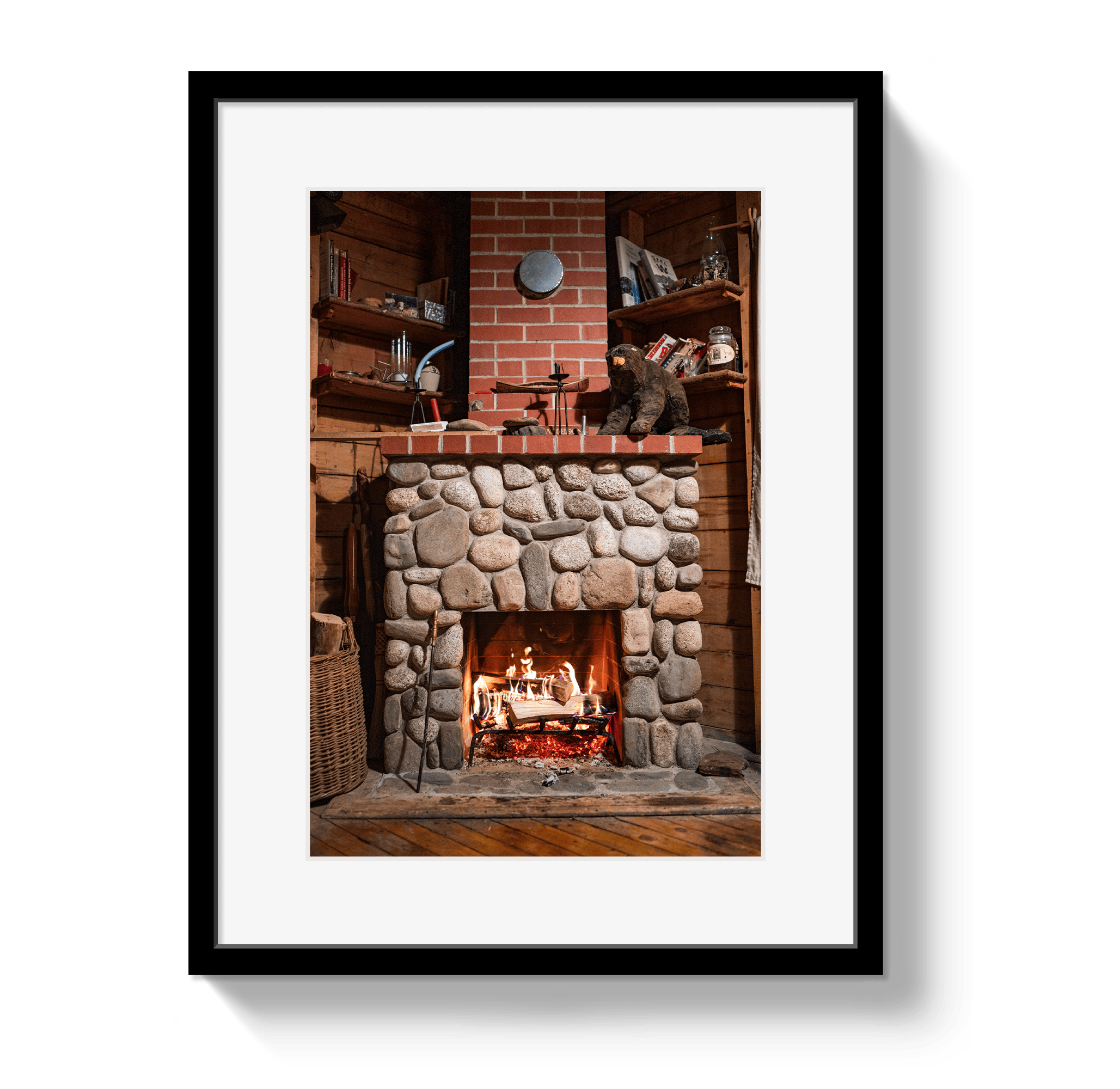 Johnny Vacay Black / 11x14 / Matte Cozy Cabin
