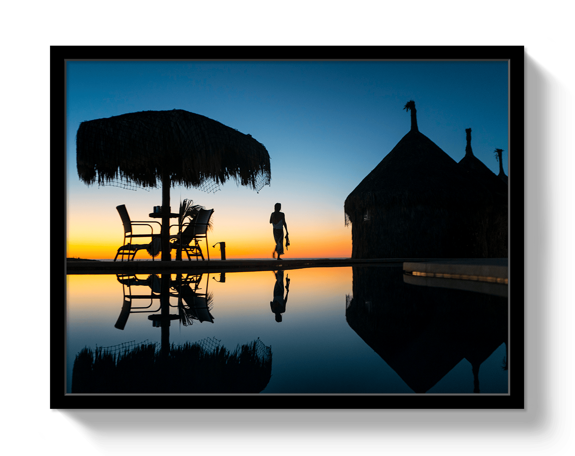 Johnny Vacay Black / 11x14 / Full Bleed Twilight In Mexico