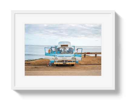Johnny Vacay White / 11x14 / Border Vagabond Bus