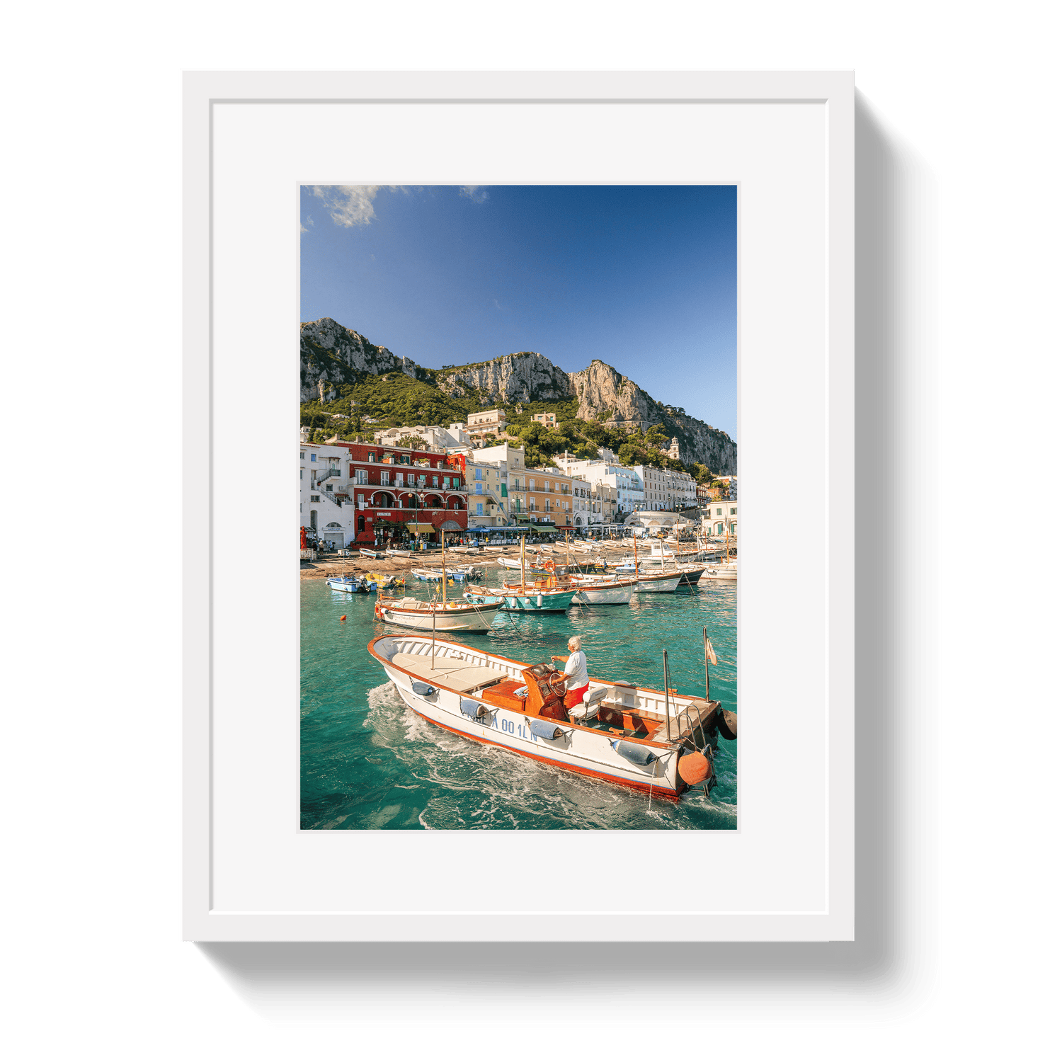 Johnny Vacay White / 11x14 / Matte Welcome To Capri