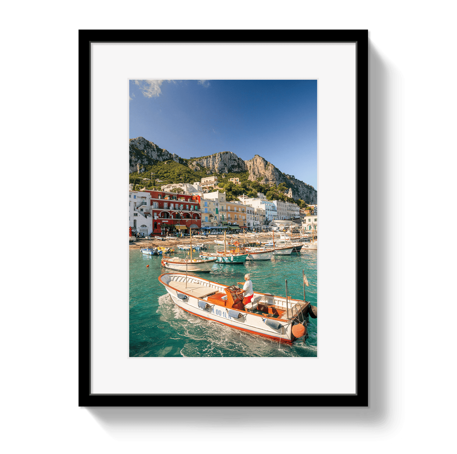 Johnny Vacay Black / 11x14 / Matte Welcome To Capri