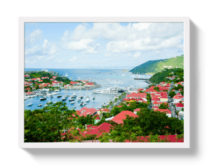 Johnny Vacay White / 11x14 / Full Bleed St Barths Harbor